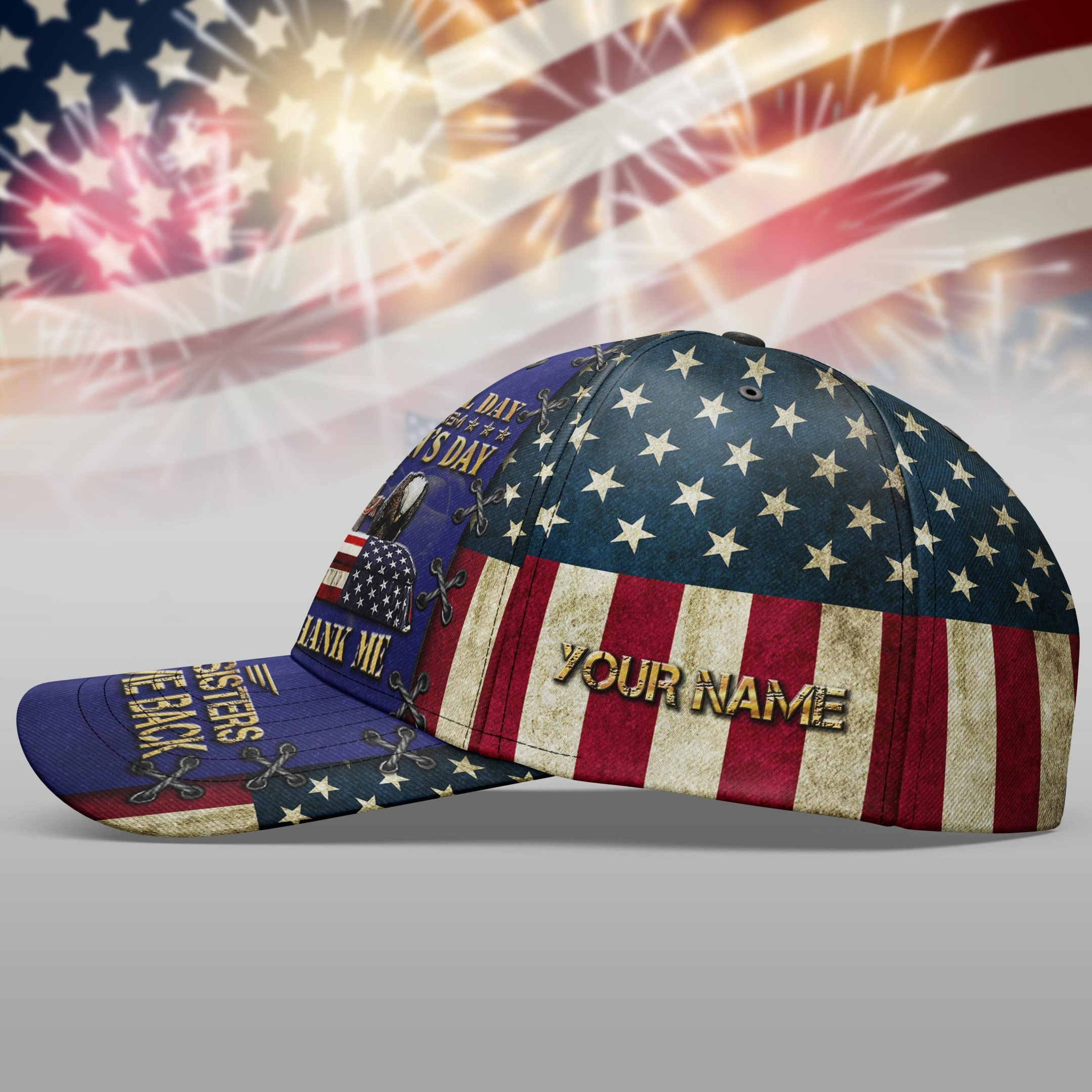 Adeenyc Veteran Cap Custom Your Name, Gift For Veterans, Memorial Day Trucker Hats Custom Hats Gifts For Men & Women