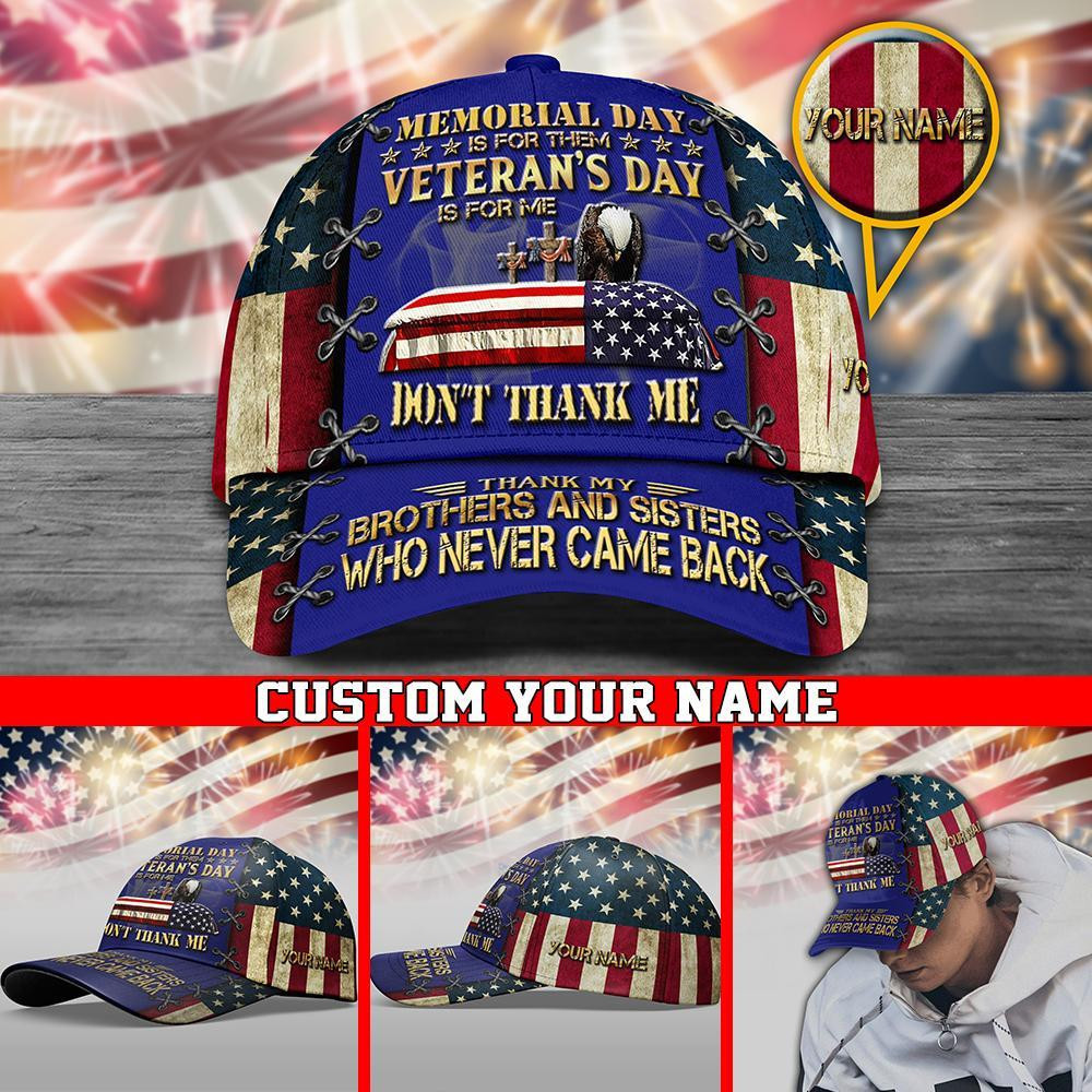 Adeenyc Veteran Cap Custom Your Name, Gift For Veterans, Memorial Day Trucker Hats Custom Hats Gifts For Men & Women