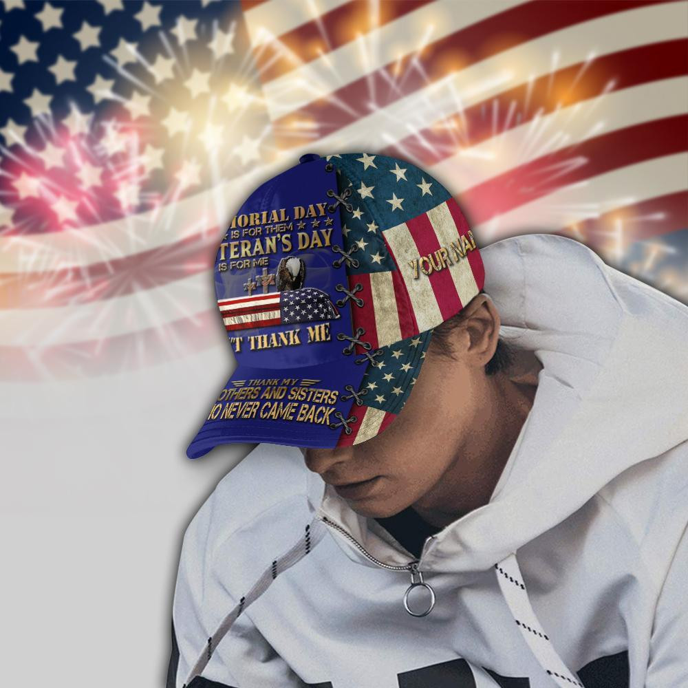 Adeenyc Veteran Cap Custom Your Name, Gift For Veterans, Memorial Day Trucker Hats Custom Hats Gifts For Men & Women