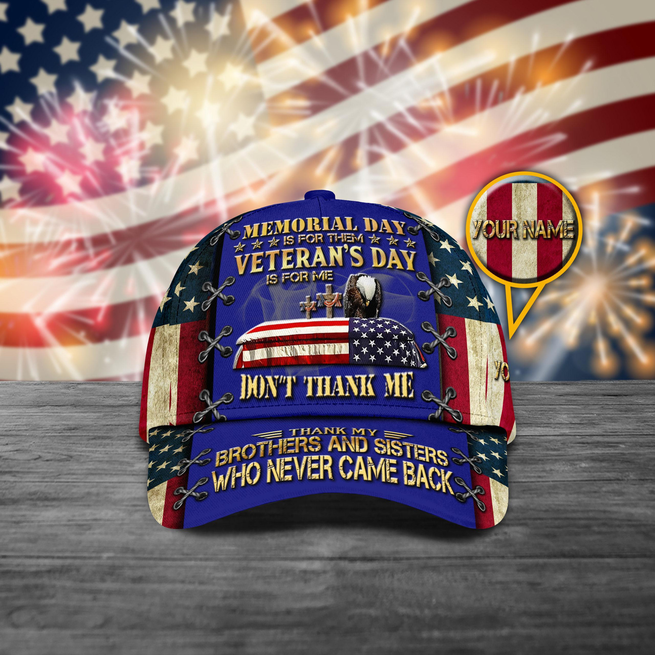 Adeenyc Veteran Cap Custom Your Name, Gift For Veterans, Memorial Day Trucker Hats Custom Hats Gifts For Men & Women