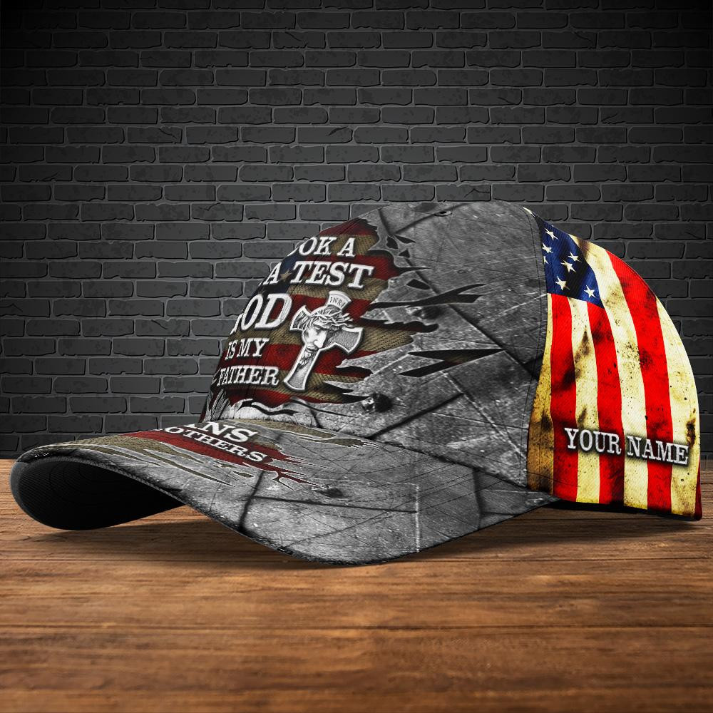 Adeenyc Veteran Cap Personalized Your Name, I Took A DNA Test, USA Cap, Veteran Gifts Trucker Hats Custom Hats Gifts For Men & Women