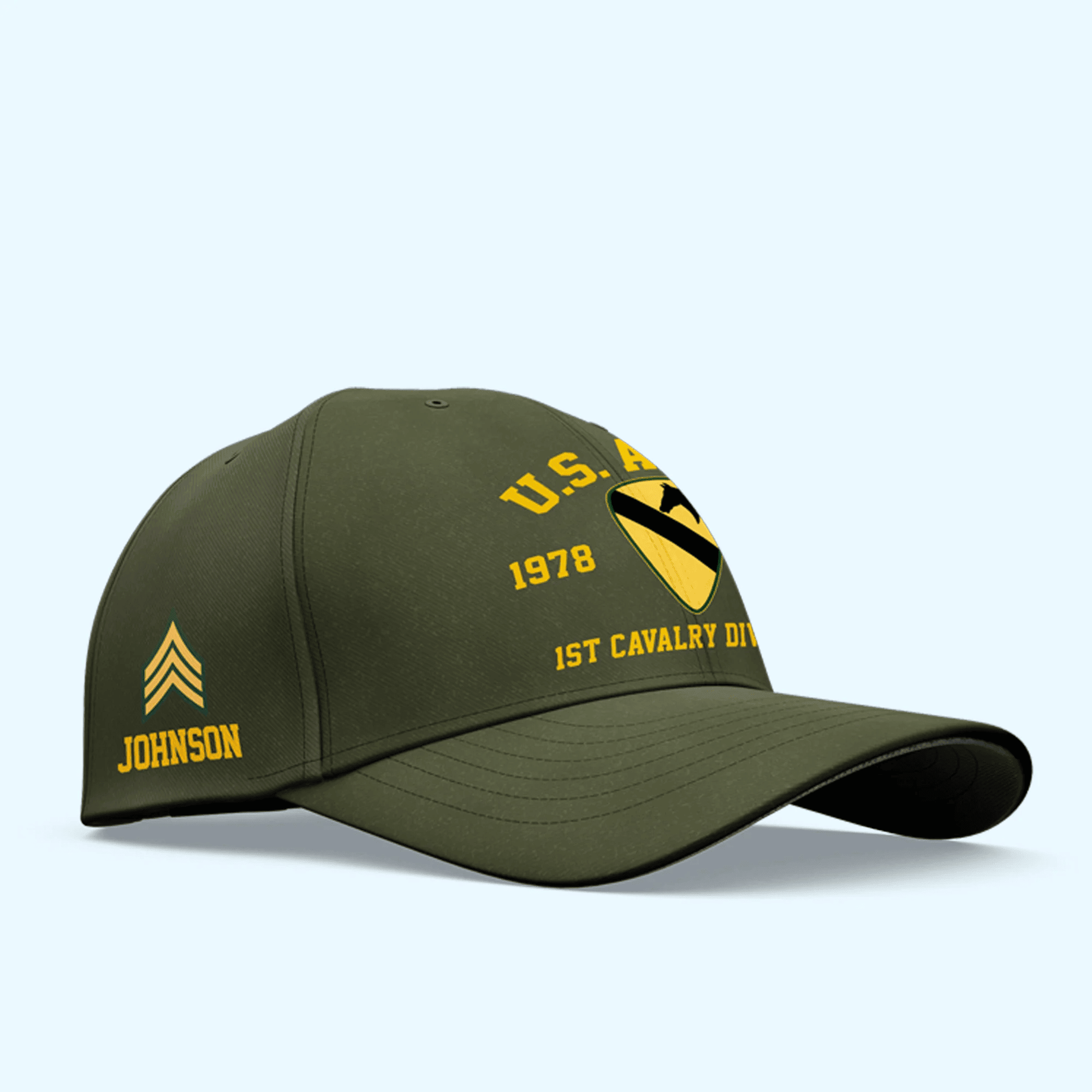 Adeenyc Veteran Custom Cap Division and Time Personalized Gift Trucker Hats Custom Hats Gifts For Men & Women