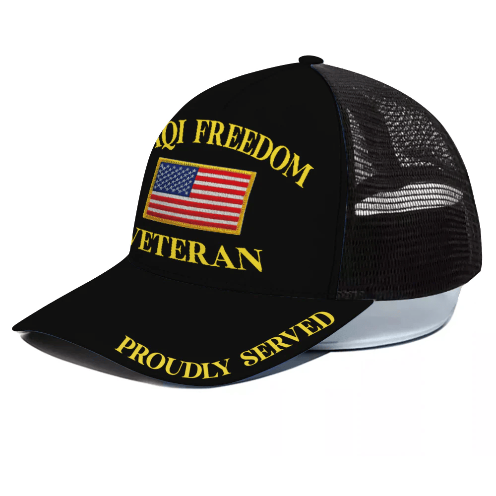 Adeenyc Veteran Custom Cap Proudly Served Personalized Gift Trucker Hats Custom Hats Gifts For Men & Women