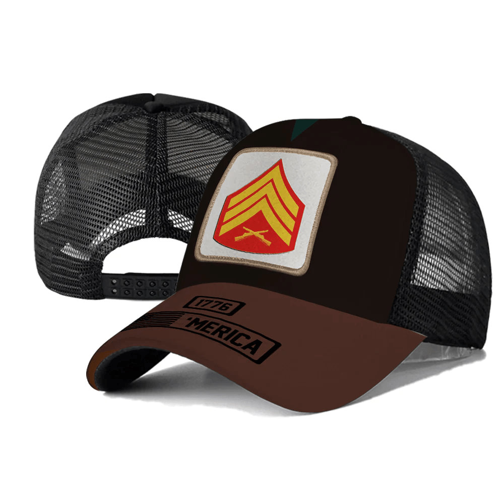 Adeenyc Veteran Custom Cap Rank and Division Personalized Gift Trucker Hats Custom Hats Gifts For Men & Women