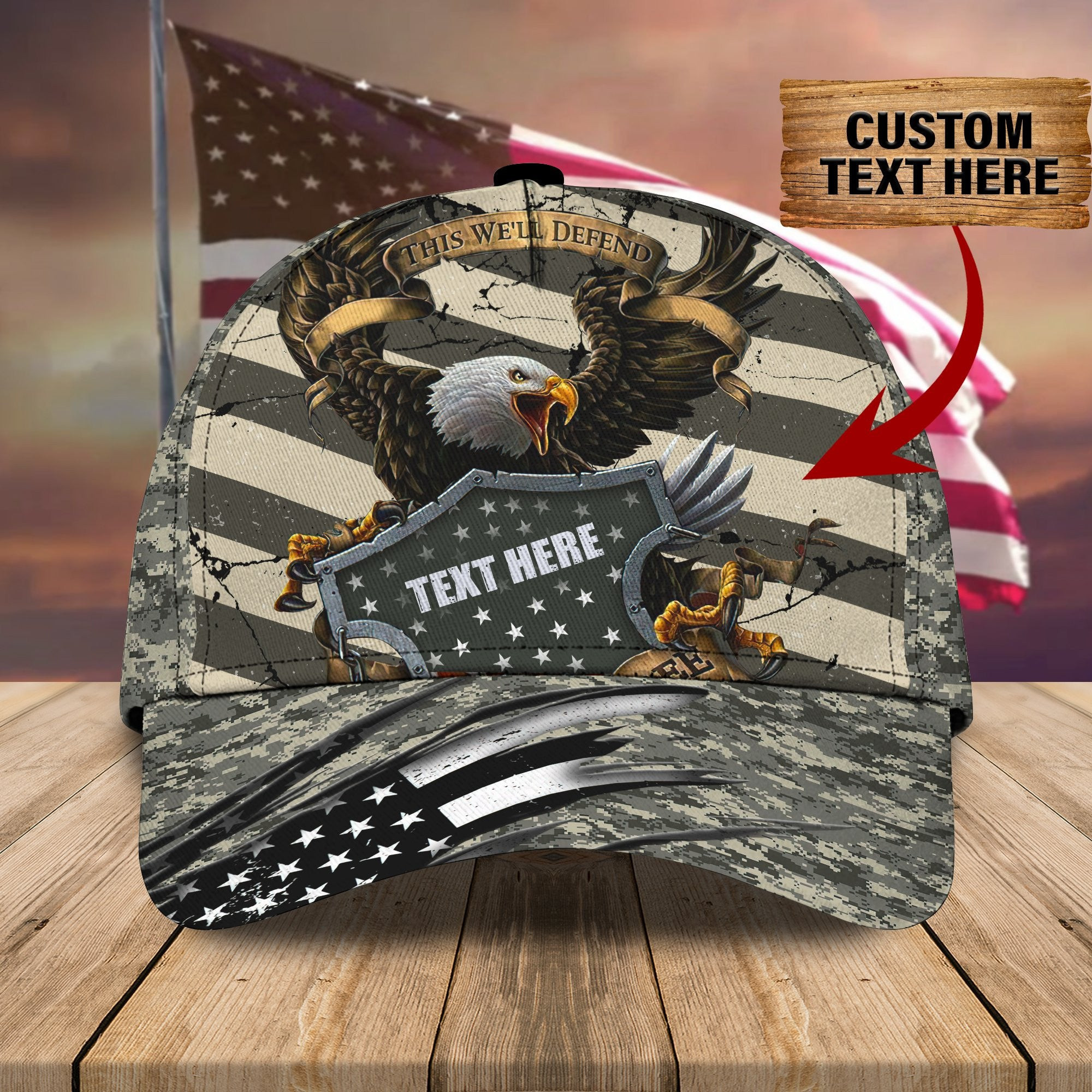 Adeenyc Veteran Personalized Name All Over Print Classic Cap Trucker Hats Custom Hats Gifts For Men & Women
