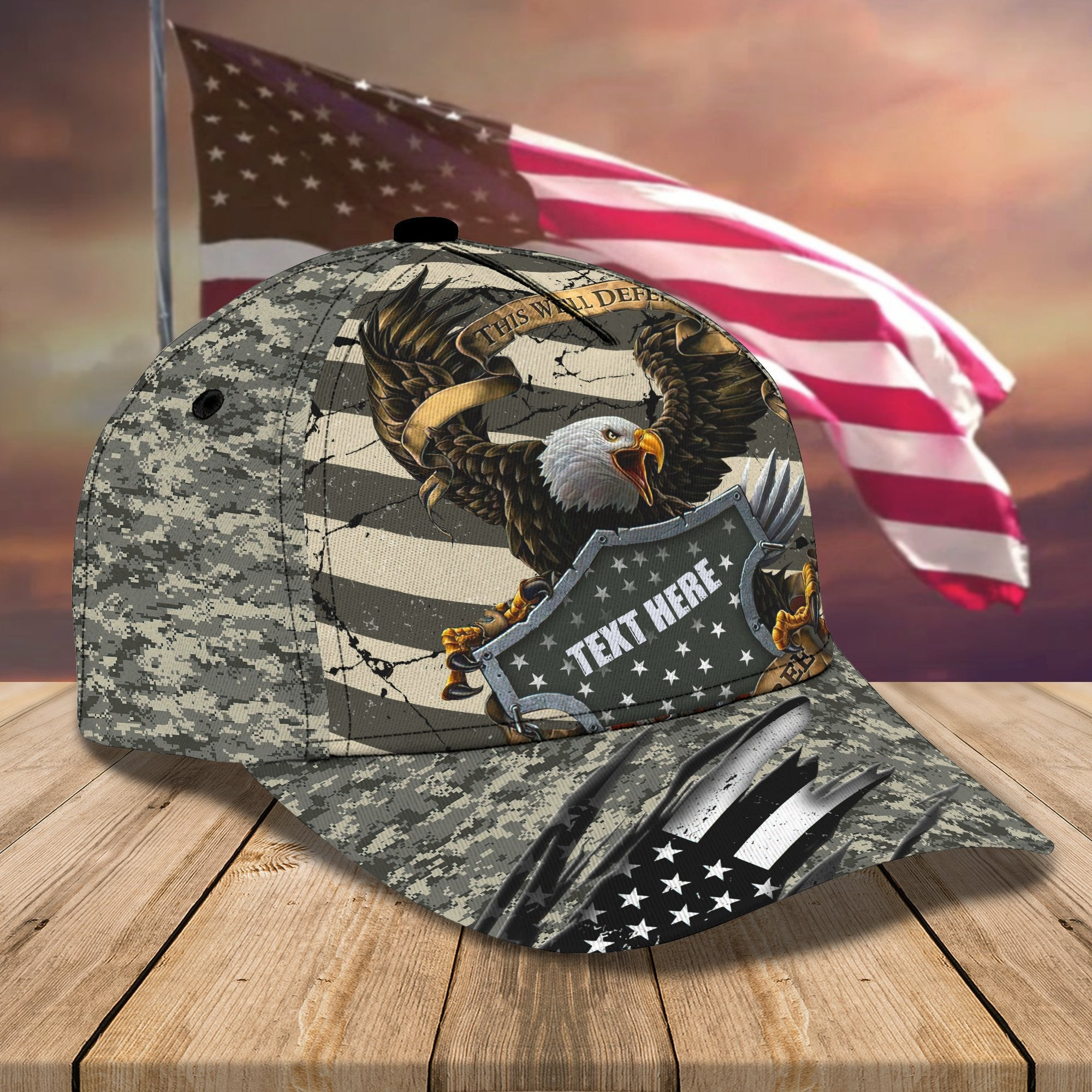 Adeenyc Veteran Personalized Name All Over Print Classic Cap Trucker Hats Custom Hats Gifts For Men & Women