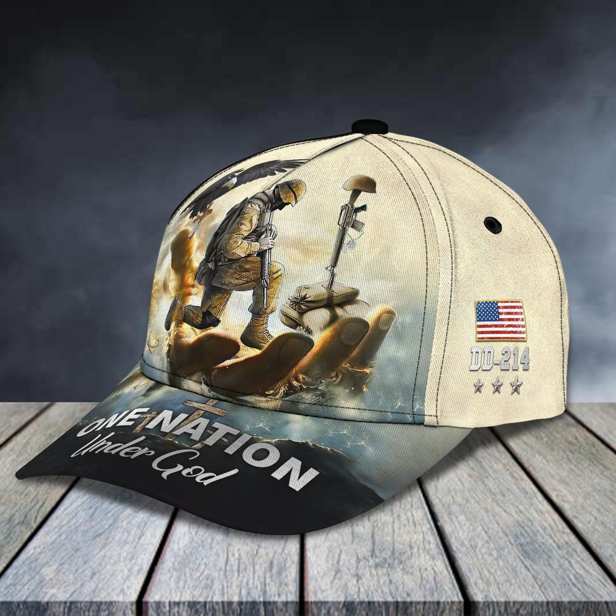 Adeenyc Veteran - Personalized Name All Over Print Classic Cap Trucker Hats Custom Hats Gifts For Men & Women