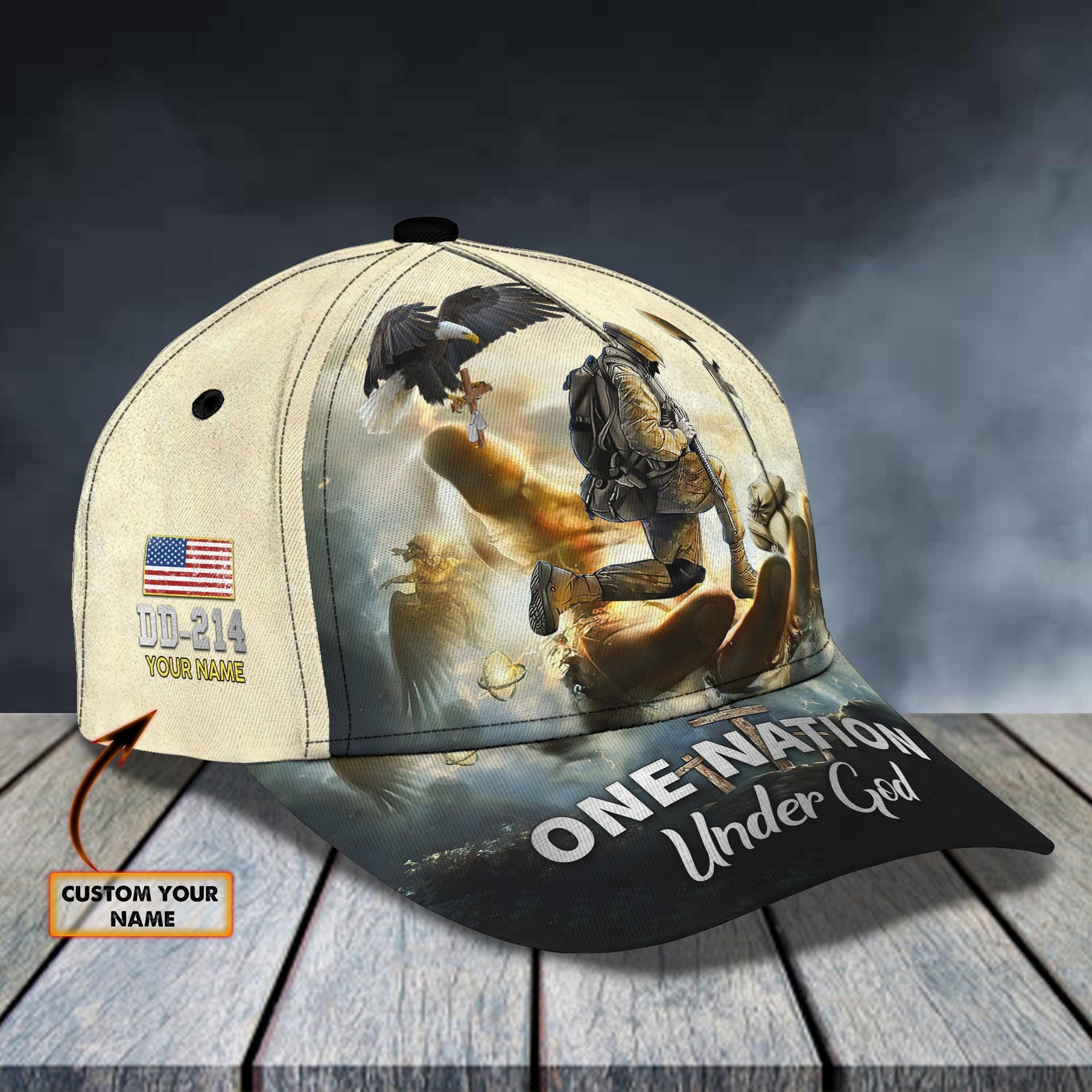 Adeenyc Veteran - Personalized Name All Over Print Classic Cap Trucker Hats Custom Hats Gifts For Men & Women