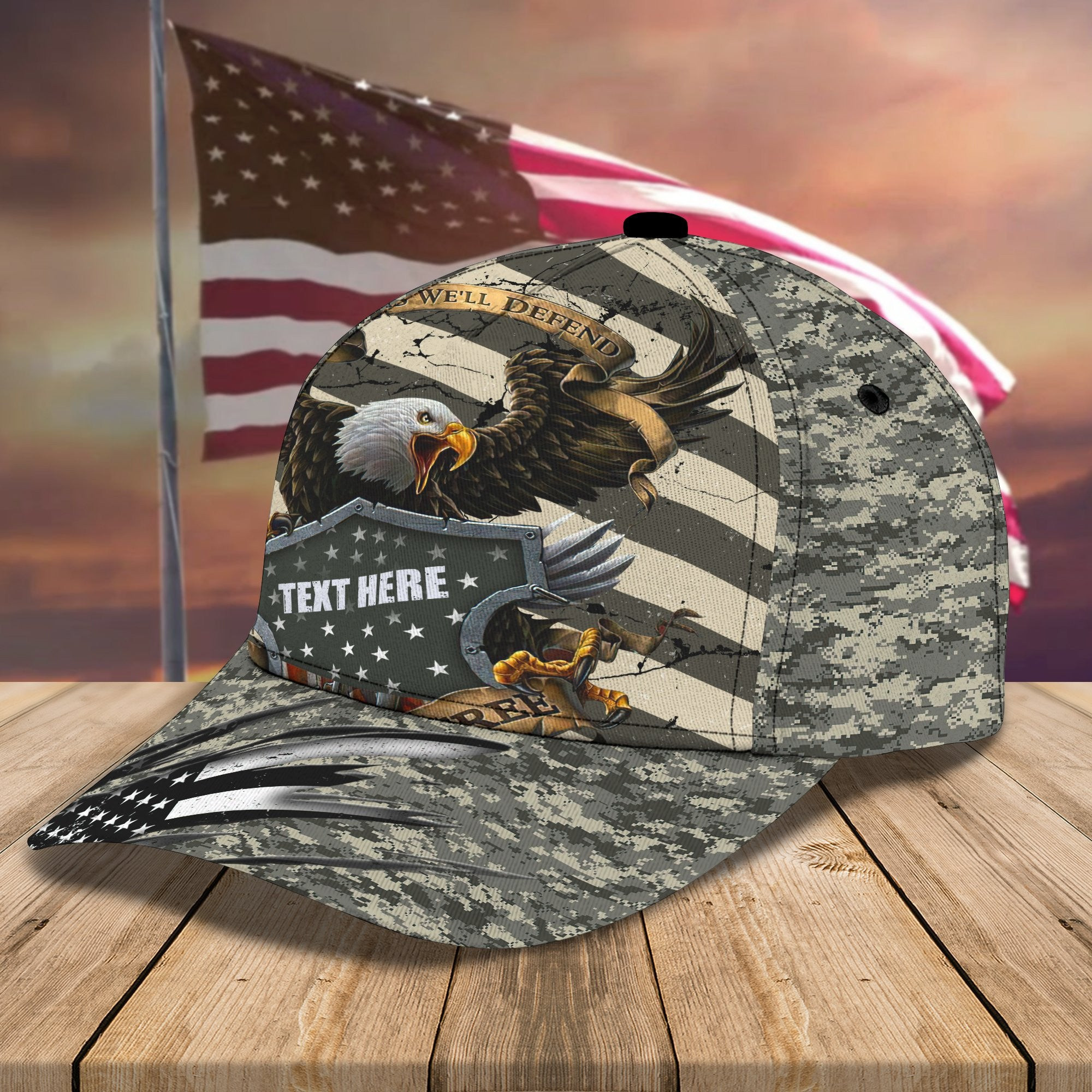 Adeenyc Veteran Personalized Name All Over Print Classic Cap Trucker Hats Custom Hats Gifts For Men & Women