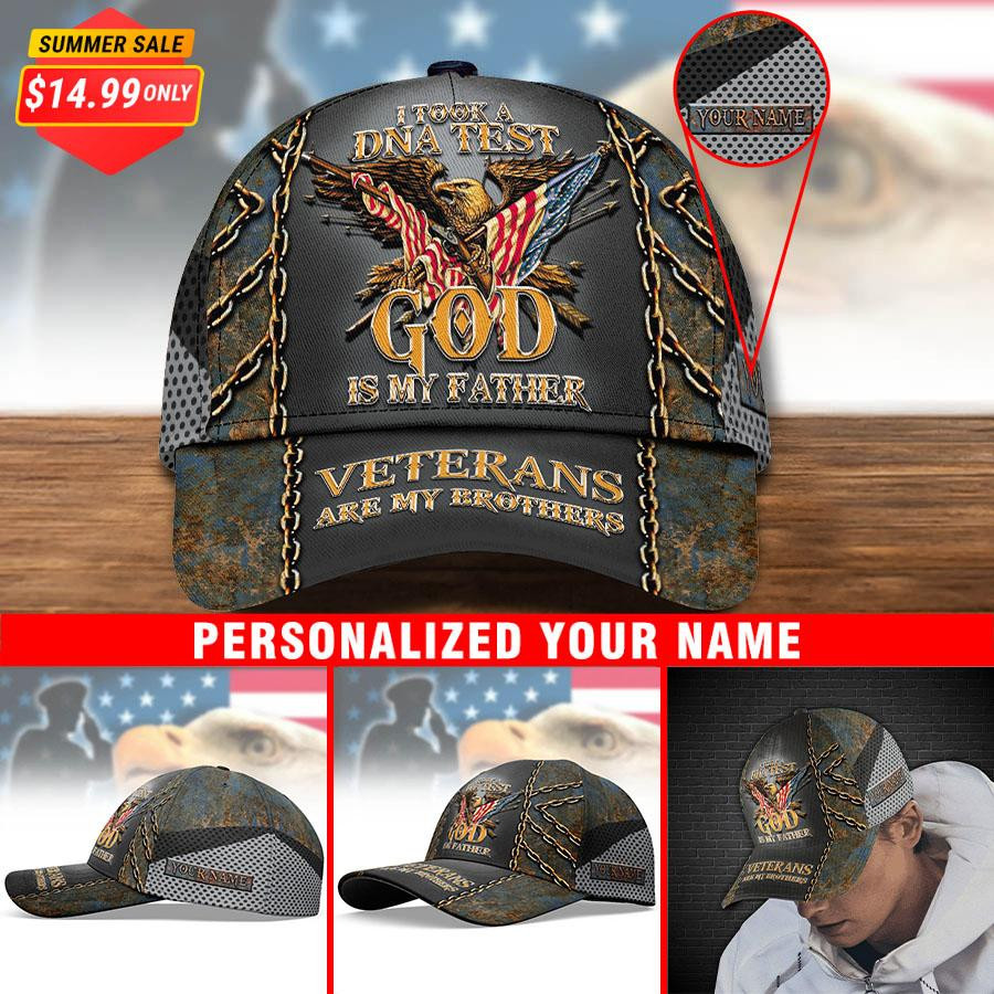 Adeenyc Veterans Cap Custom Name, Veterans Are My Brothers, Gifts For Veterans Trucker Hats Custom Hats Gifts For Men & Women