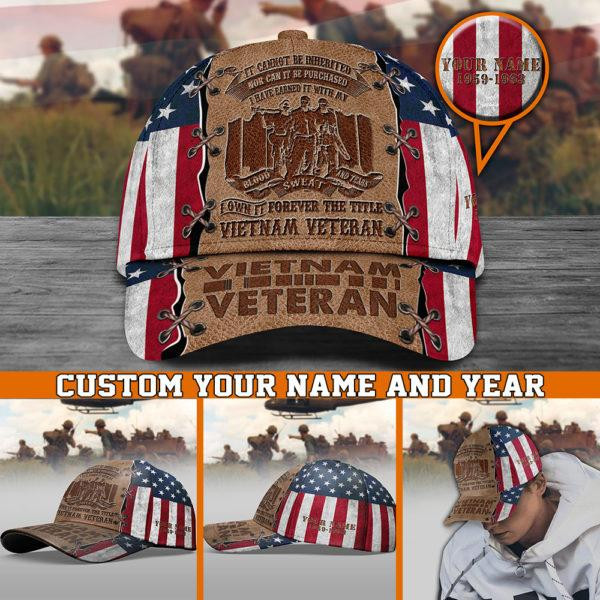 Adeenyc Viet Nam Veteran Cap Custom Name And Year In Viet Nam, Gift For Veteran, Memorial Day Trucker Hats Custom Hats Gifts For Men & Women