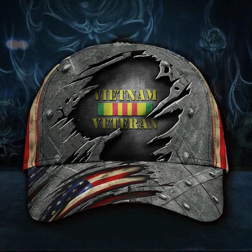 Adeenyc Vietnam Veteran 3D Hat Honoring Military Vet Vintage Cap 2 Trucker Hats Custom Hats Gifts For Men & Women