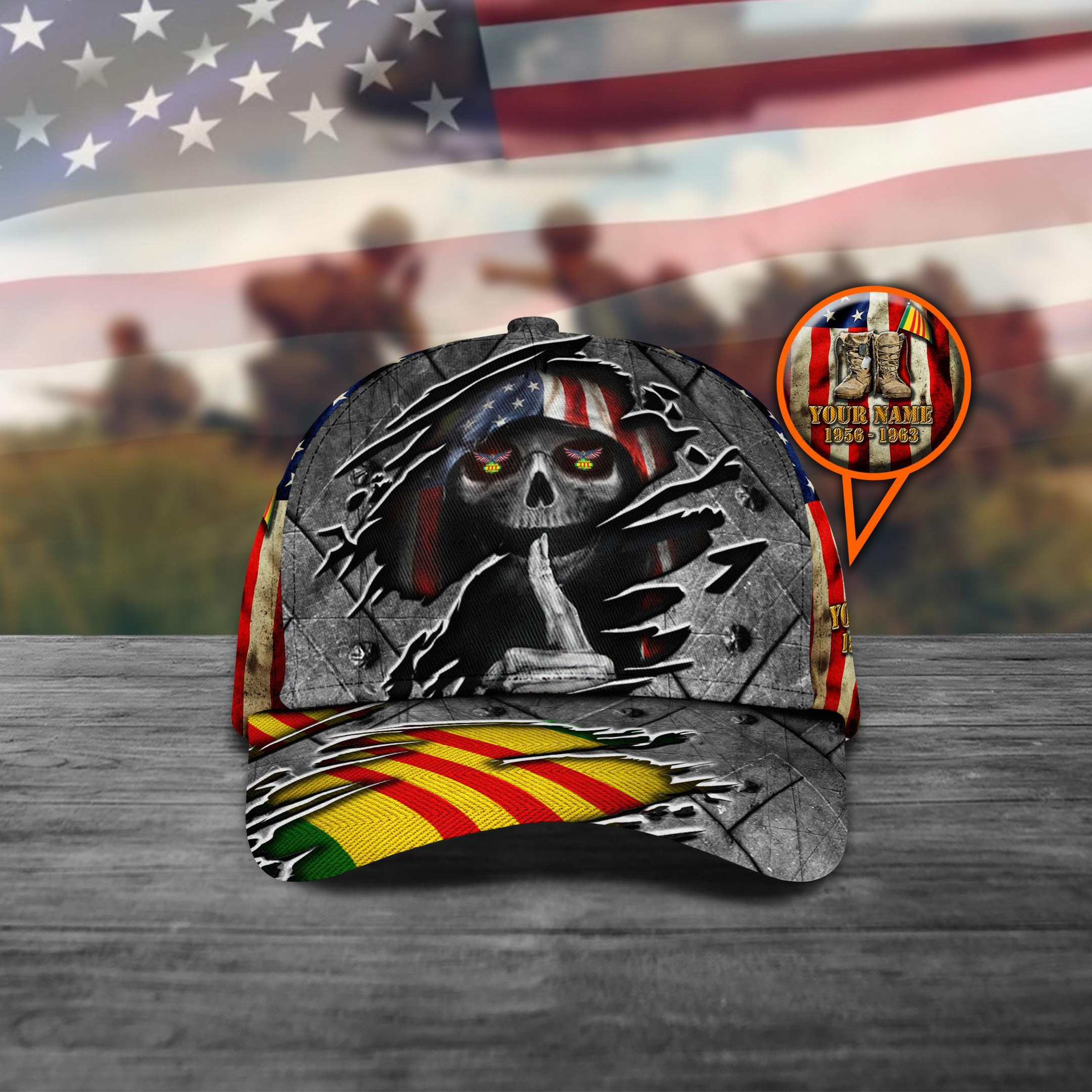 Adeenyc VietNam Veteran Cap Custom Name And Year Trucker Hats Custom Hats Gifts For Men & Women