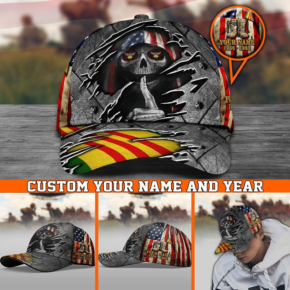 Adeenyc VietNam Veteran Cap Custom Name And Year Trucker Hats Custom Hats Gifts For Men & Women