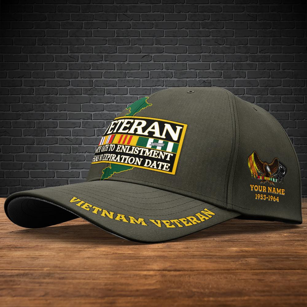 Adeenyc Vietnam Veteran Cap Personalized Your Name And Year In Vietnam, My Oath To Enlistment Has No Expiration Date , Gift For Veterans Trucker Hats Custom Hats Gifts For Men & Women