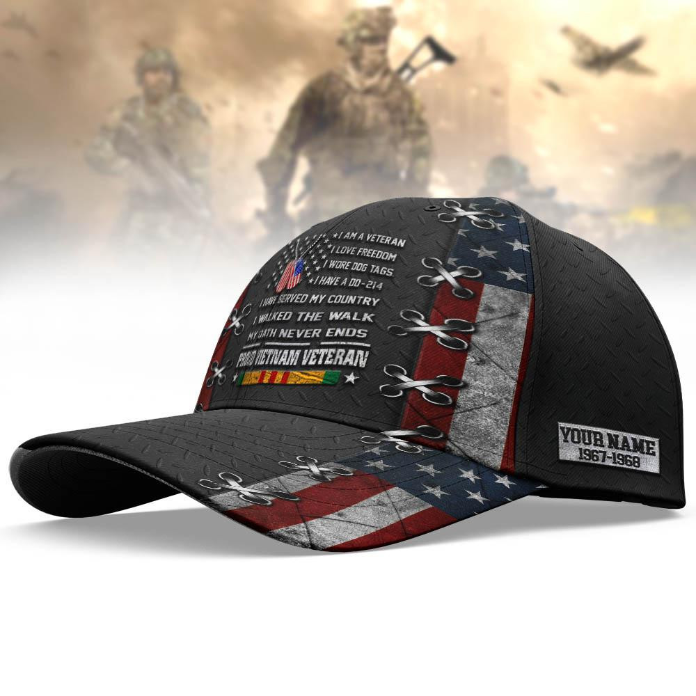 Adeenyc Vietnam Veteran Cap Personalized Your Name And Year In Vietnam, Proud Vietnam Veteran, Gifts For Veterans Trucker Hats Custom Hats Gifts For Men & Women