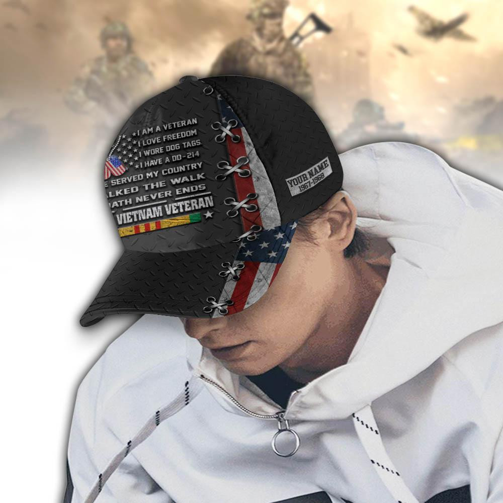 Adeenyc Vietnam Veteran Cap Personalized Your Name And Year In Vietnam, Proud Vietnam Veteran, Gifts For Veterans Trucker Hats Custom Hats Gifts For Men & Women