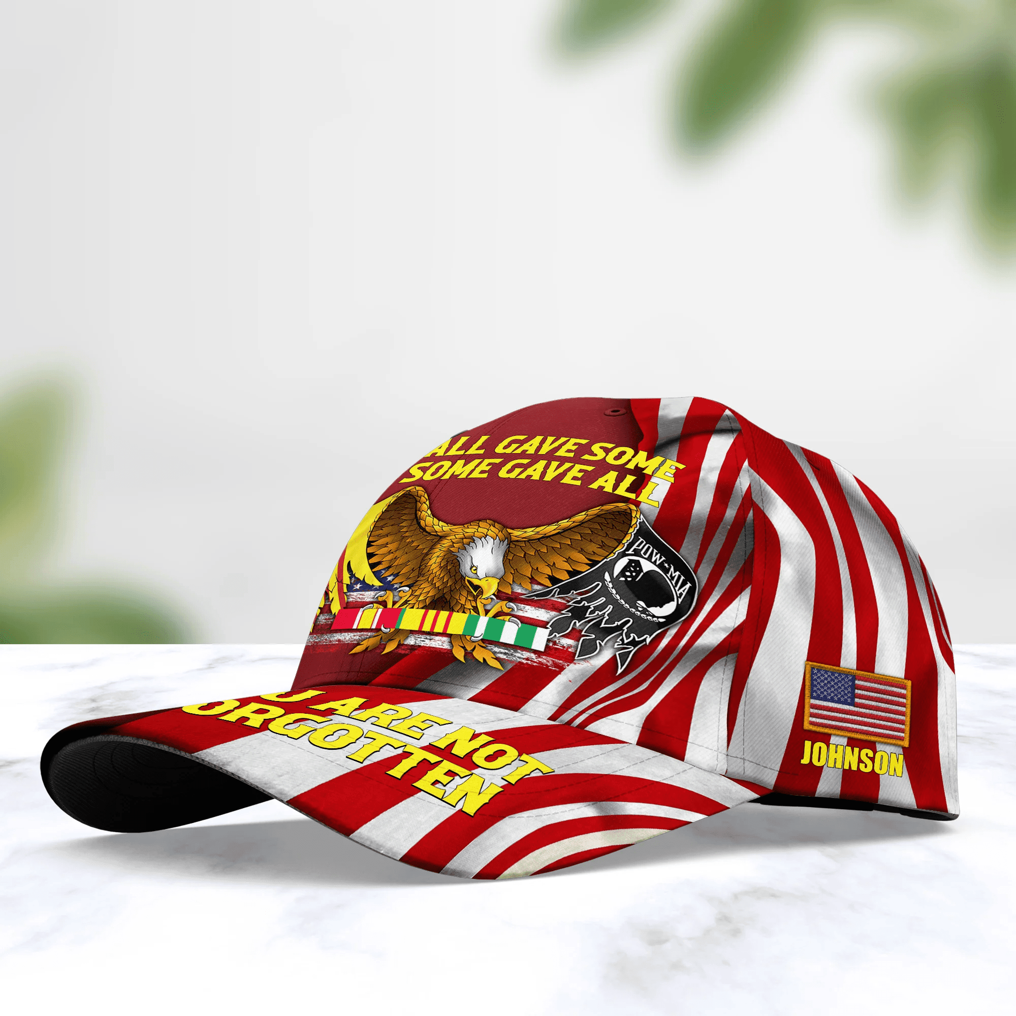 Adeenyc Vietnam Veteran Custom Cap Pow Mia You Are Not Forgotten Personalized Gift Trucker Hats Custom Hats Gifts For Men & Women