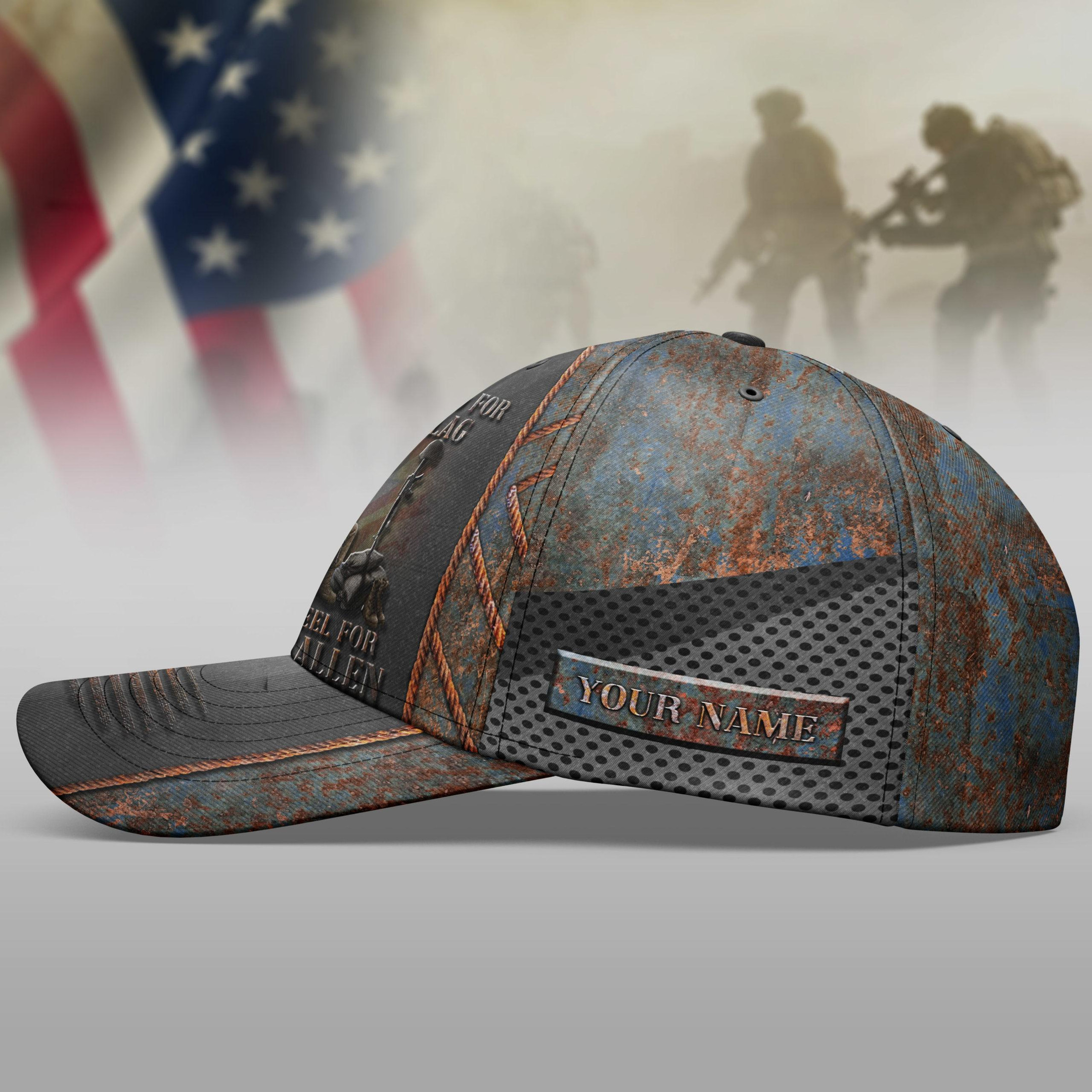 Adeenyc Vietnam Veteran We Stand For The Flag Cap Your Name And Year In Vietnam Trucker Hats Custom Hats Gifts For Men & Women