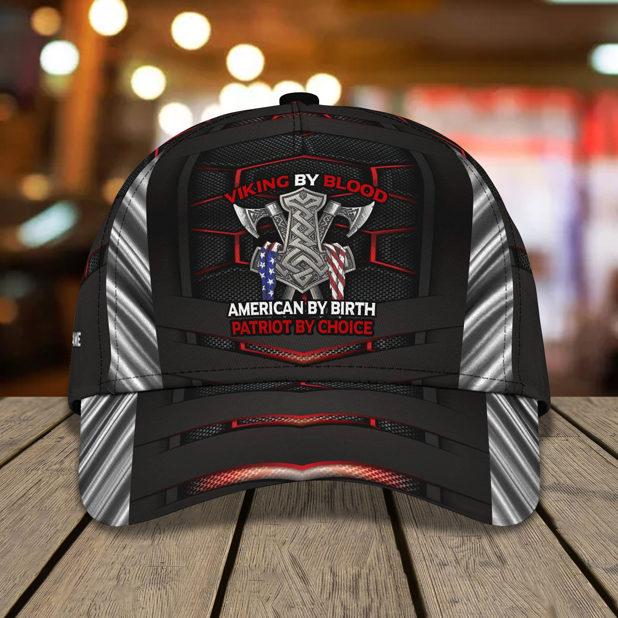 Adeenyc Viking Personalized Name All Over Print Classic Cap Trucker Hats Custom Hats Gifts For Men & Women