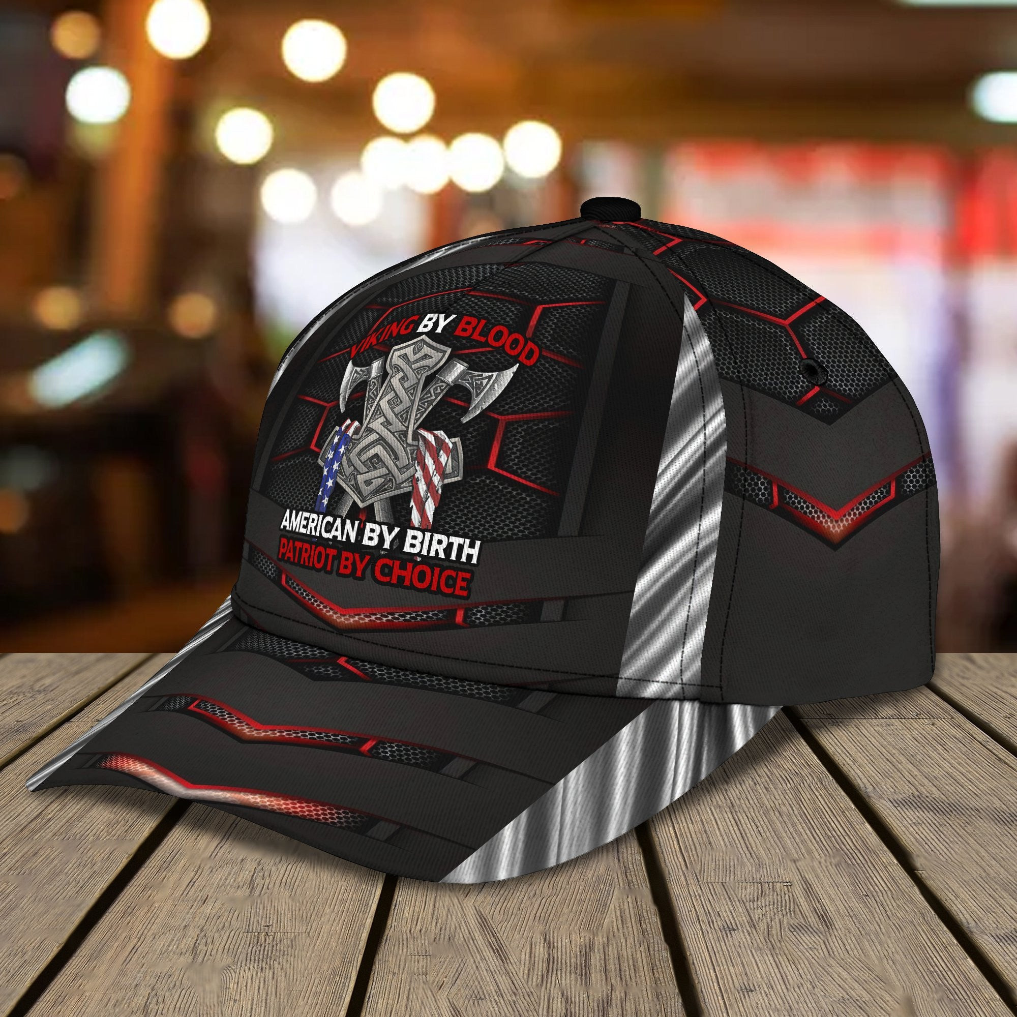 Adeenyc Viking Personalized Name All Over Print Classic Cap Trucker Hats Custom Hats Gifts For Men & Women