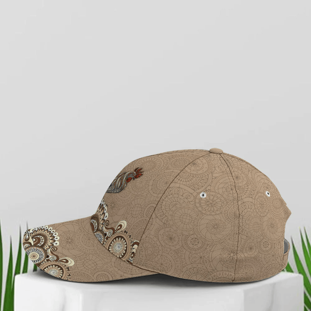 Adeenyc Vintage Floral Rooster Chicken Baseball Cap Trucker Hats Custom Hats Gifts For Men & Women