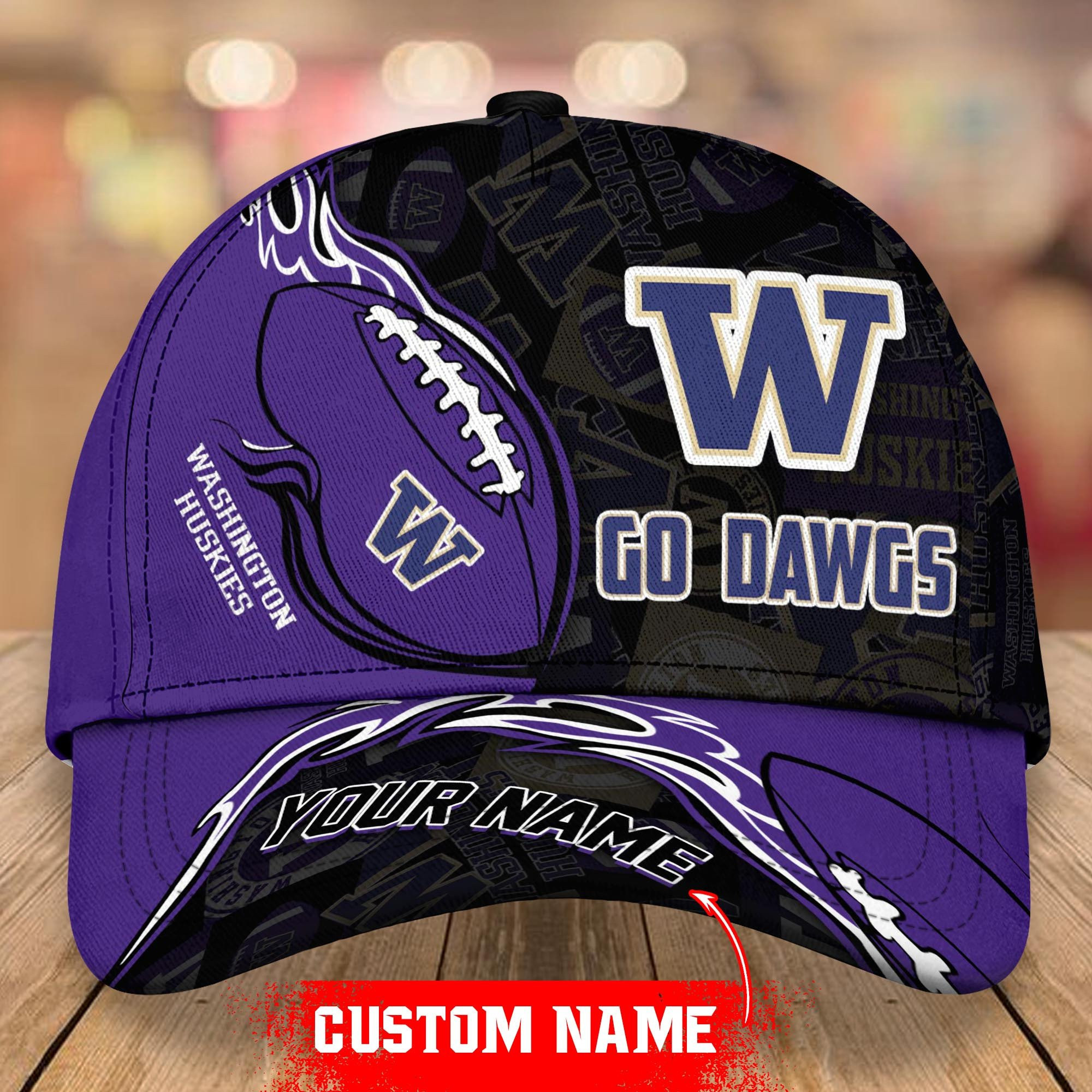 Adeenyc Washington Huskies NCAA Personalized Hats Baseball Caps Classic Caps for men, women