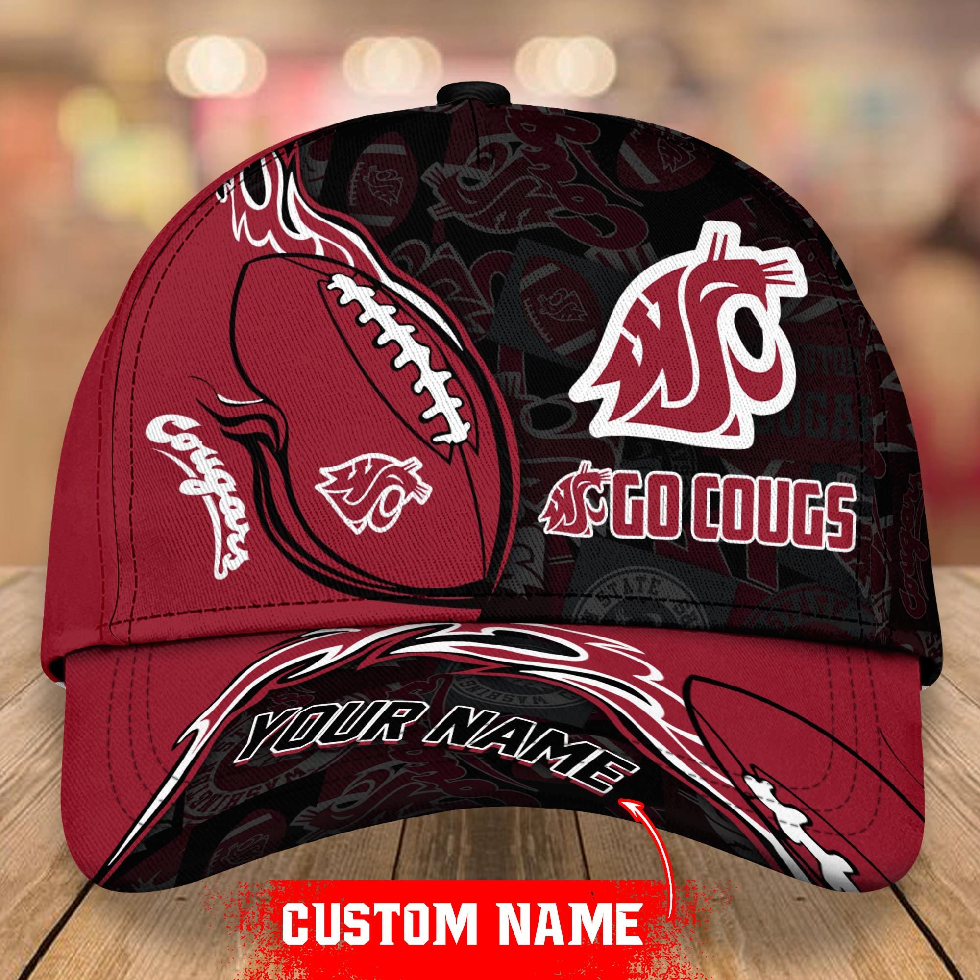 Adeenyc Washington State Cougars NCAA Personalized Hats Baseball Caps Classic Caps for men, women