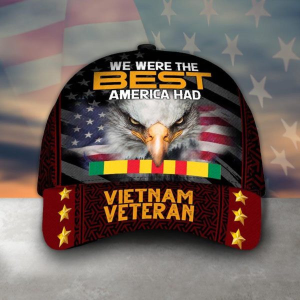 Adeenyc We Were The Best America Had Vietnam Veteran Armed Forces Vietnam Veteran America VVA Military Eagle American Flag Veterans Day Classic Cap Trucker Hats Custom Hats Gifts For Men & Women
