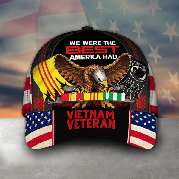 Adeenyc We Were The Best America Had Vietnam Veteran Armed Forces Vietnam Veteran America VVA Military Eagle Pow Mia American Flag Veterans Day Classic Cap Trucker Hats Custom Hats Gifts For Men & Women