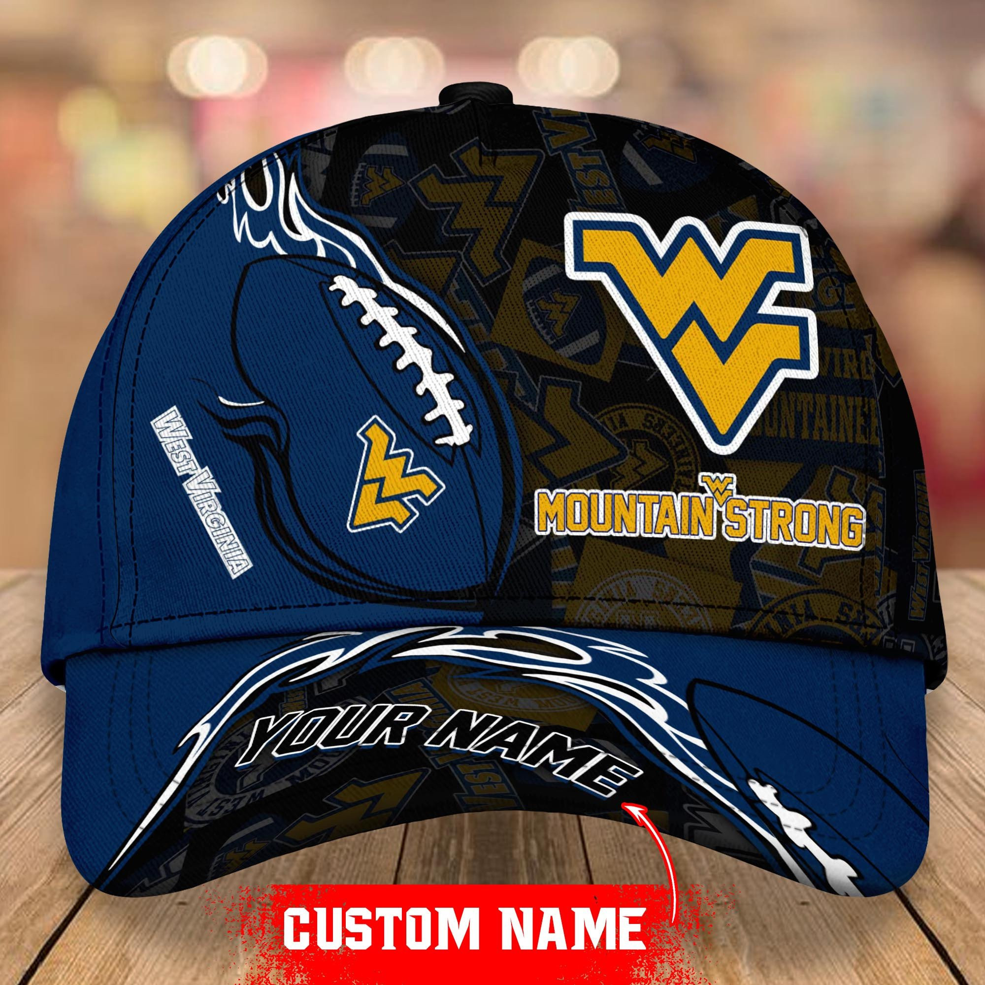 Adeenyc West Virginia Mountaineers NCAA Personalized Hats Baseball Caps Classic Caps for men, women