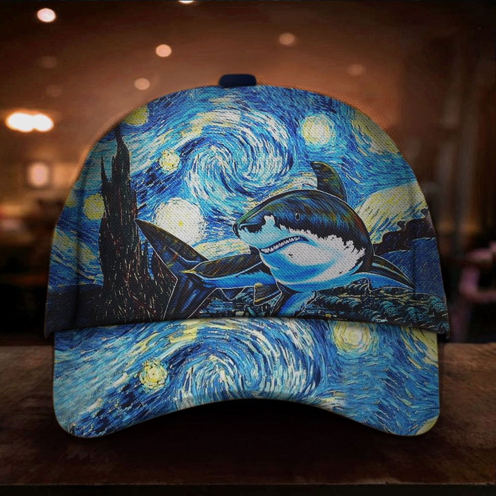 Adeenyc Whale Starry Night Hat Art Van Gogh Unique Baseball Cap Mens Womens Gift Ideas Trucker Hats Custom Hats Gifts For Men & Women