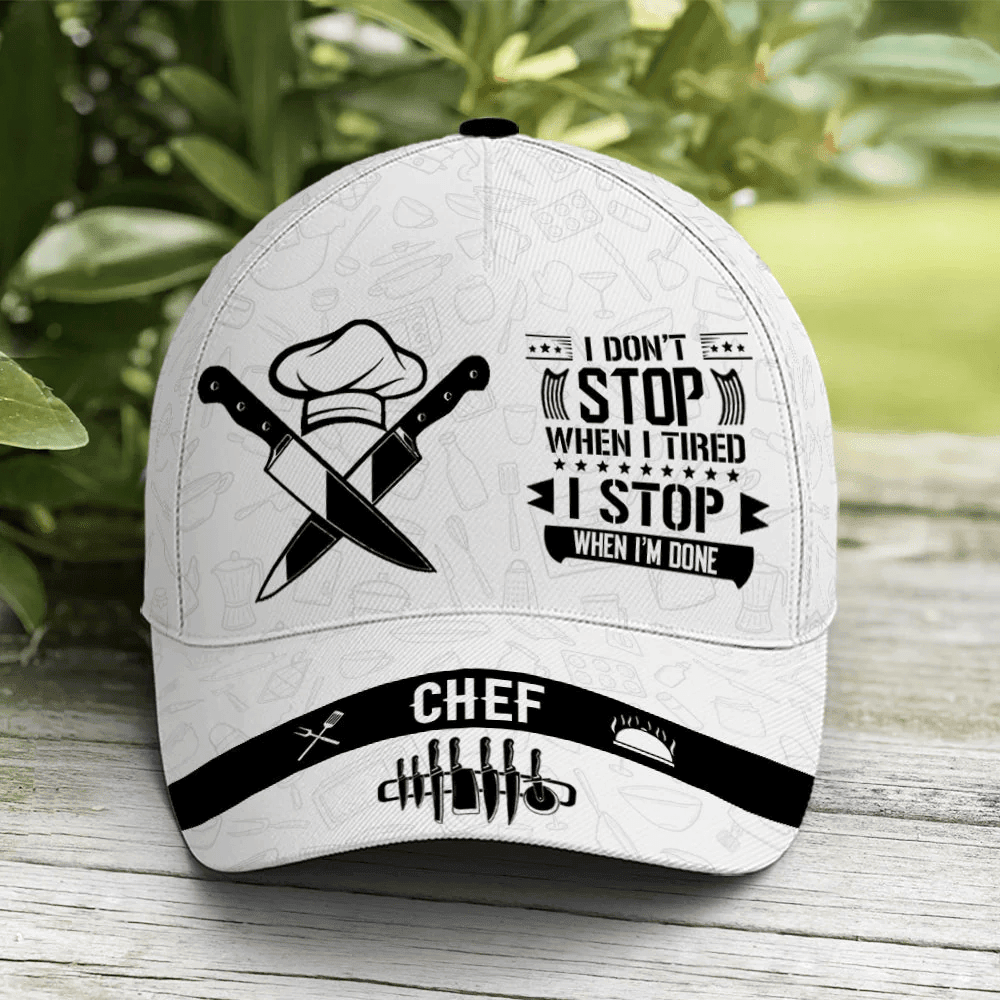 Adeenyc White BaseBall Cap For Chef Drawing Vector Style