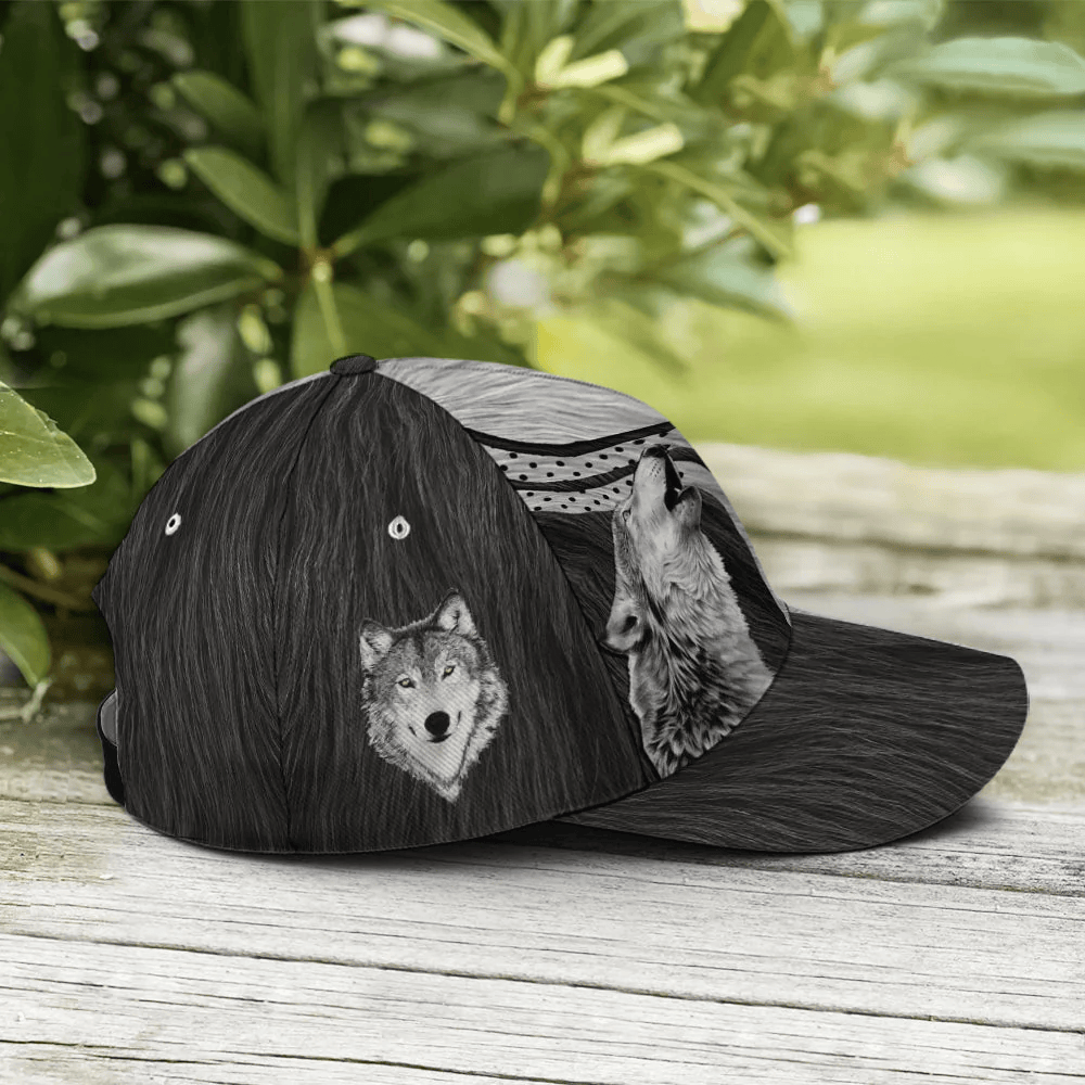 Adeenyc Wolf Skin Pattern Baseball Cap All Over Print Trucker Hats Custom Hats Gifts For Men & Women