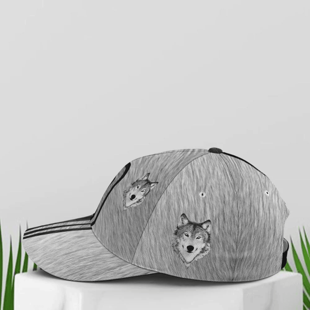 Adeenyc Wolf Skin Pattern Baseball Cap All Over Print Trucker Hats Custom Hats Gifts For Men & Women