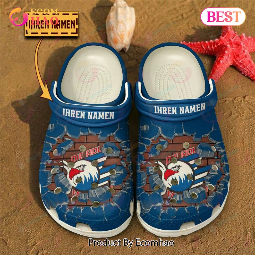 Adler Mannheim DEL Hockey Sport Crocs Crocband Clogs Shoes Comfortable For Men Women and Kids