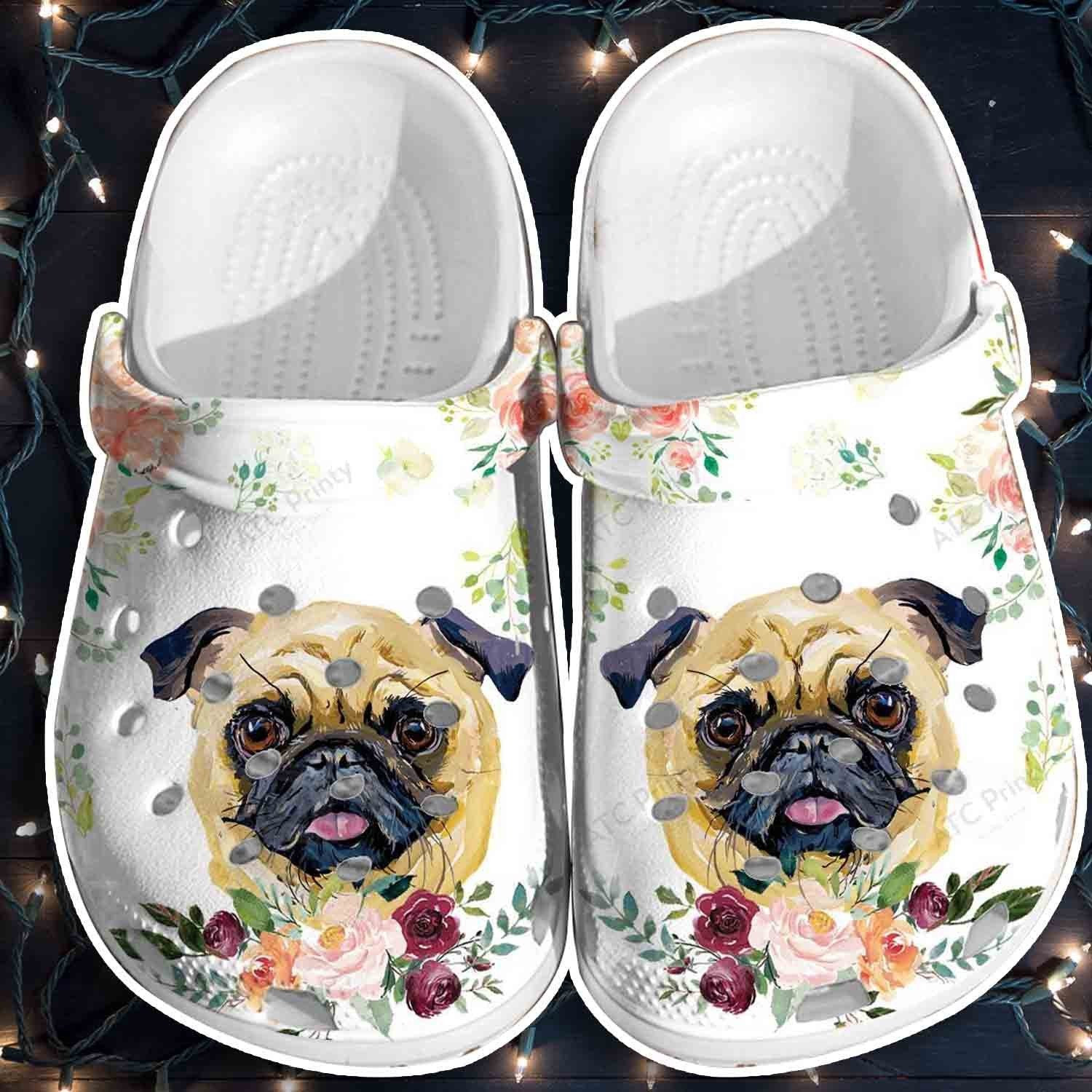 Adorable Pitbull Shoes - Roses Dog clog Gifts For Mothers Day