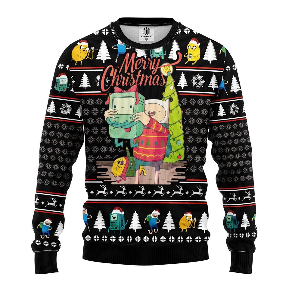 Adventure Time Print Ugly Christmas Sweater, Xmas Sweater