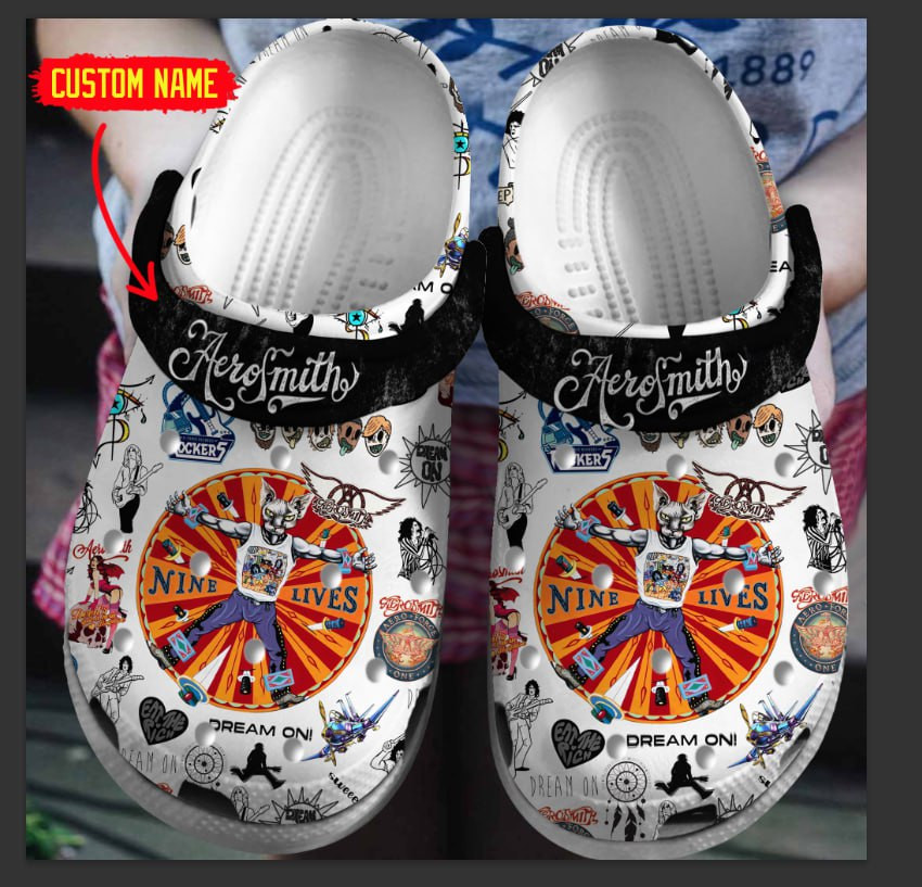 Aerosmith Music Crocs Crocband Clogs Shoes Comfortable For Men Women and Kids