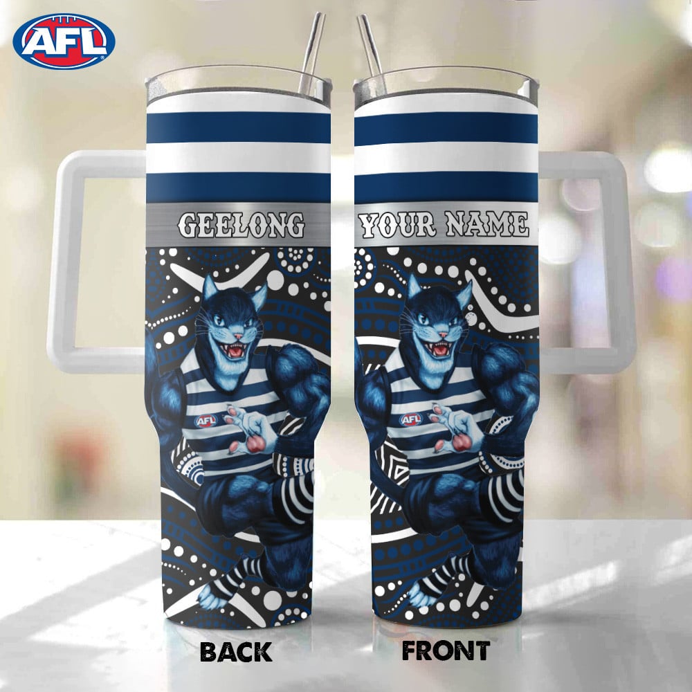 AFL Geelong Cats Mascot Custom Stanley Cup 40 oz 30 oz Tumbler With HandleTVC2301183