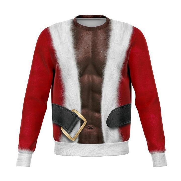 African Black Santa Ugly Christmas Sweater Adult 3D Funny Matching for family