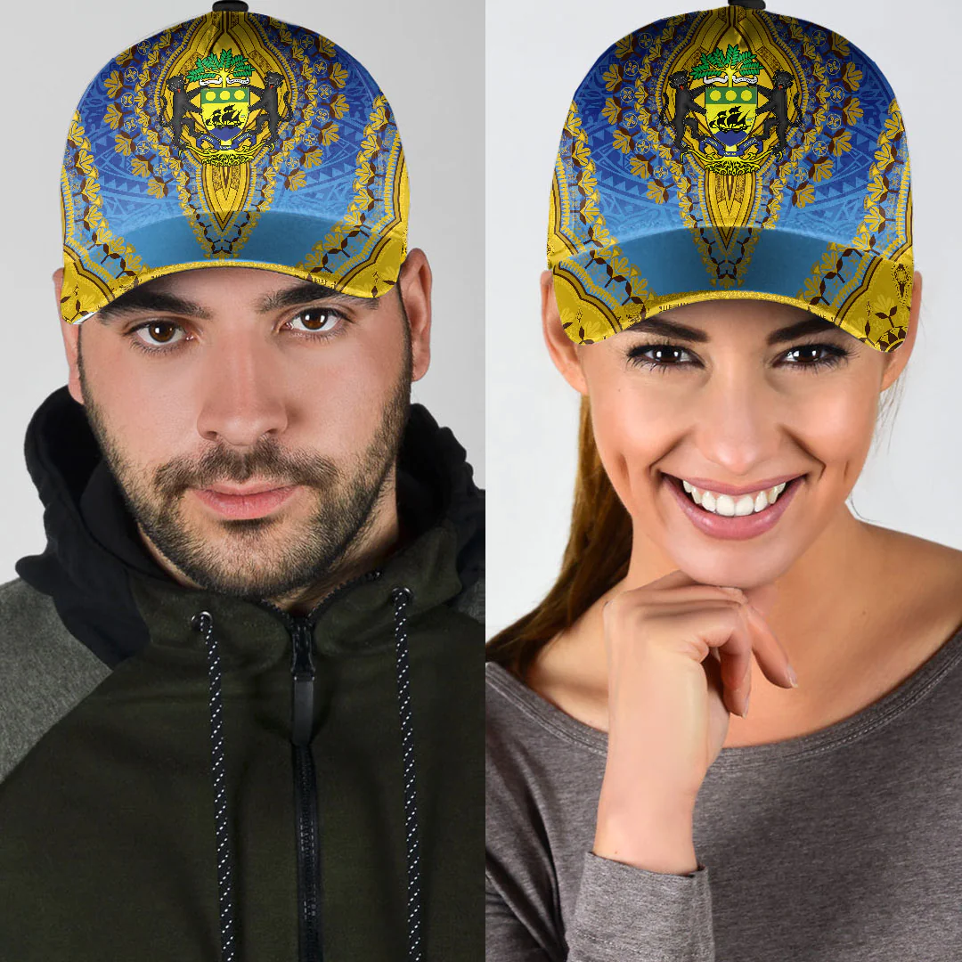 Africazone Africa Cap – Gabon – Blue Version Classic Cap Baseball Cap Hat Trucker Hats Custom Hats Gifts For Men & Women