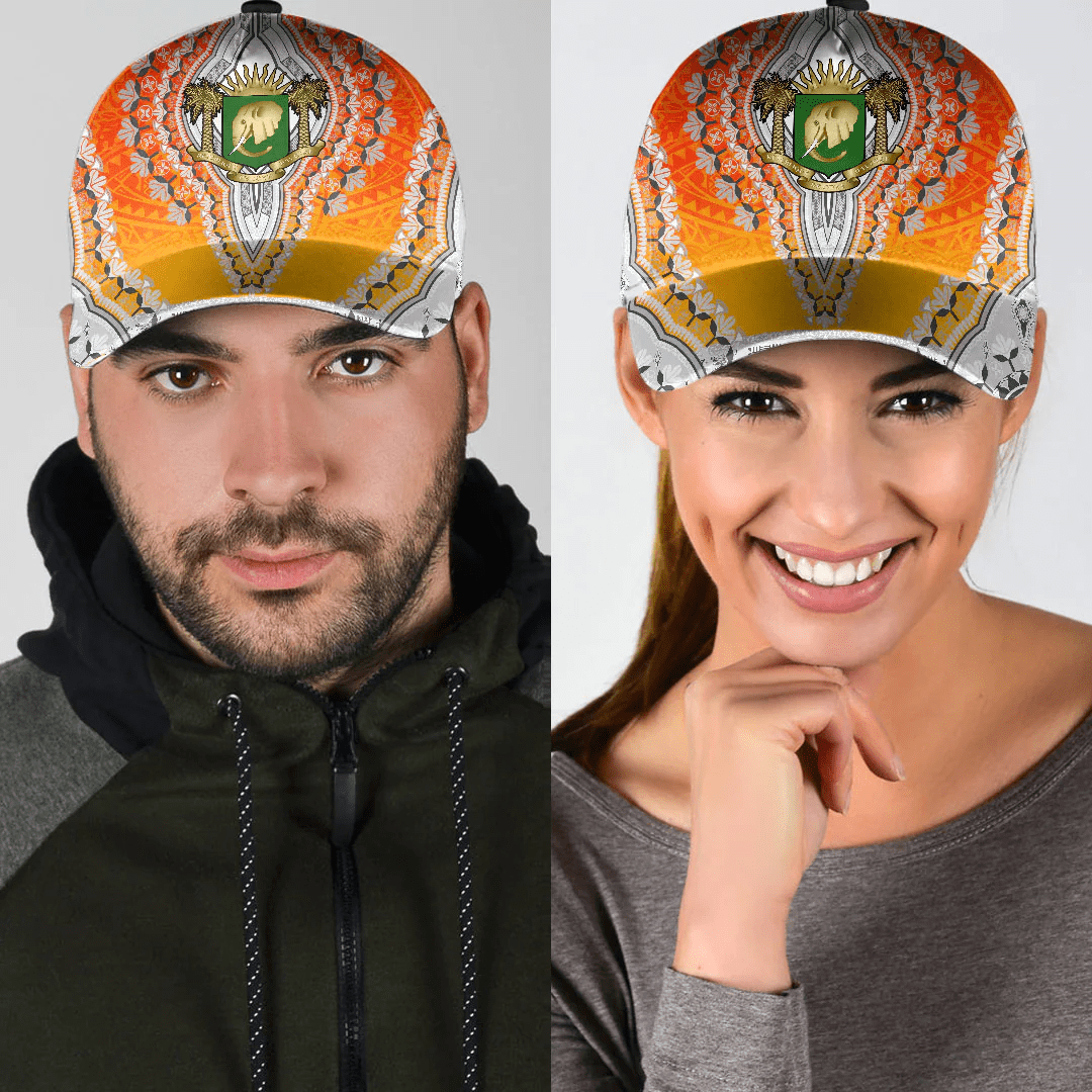Africazone Africa Cap - Ivory Coast Classic Cap Baseball Cap Hat Trucker Hats Custom Hats Gifts For Men & Women