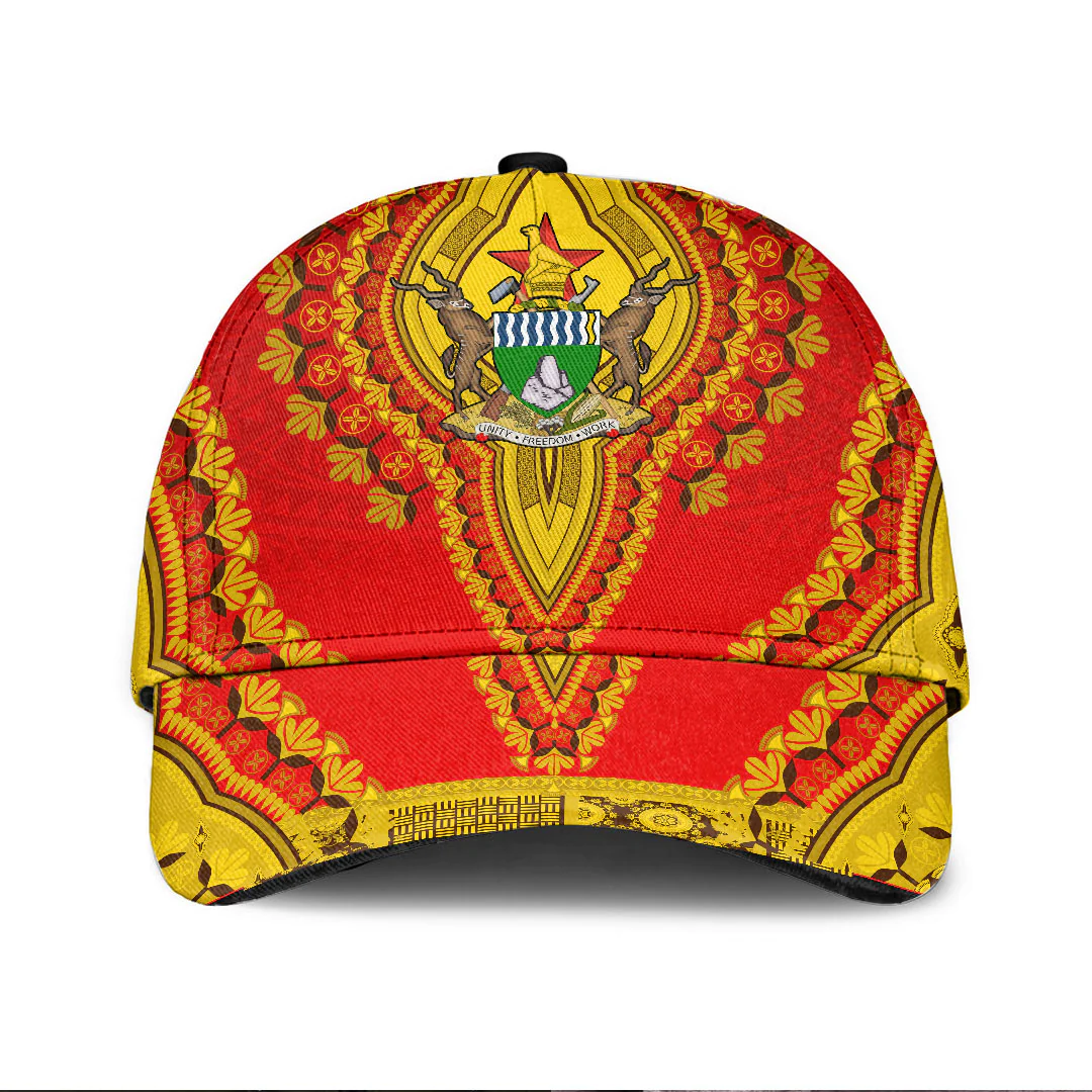 Africazone Africa Cap - Zimbabwe - Red Version Classic Cap Baseball Cap Hat Trucker Hats Custom Hats Gifts For Men & Women