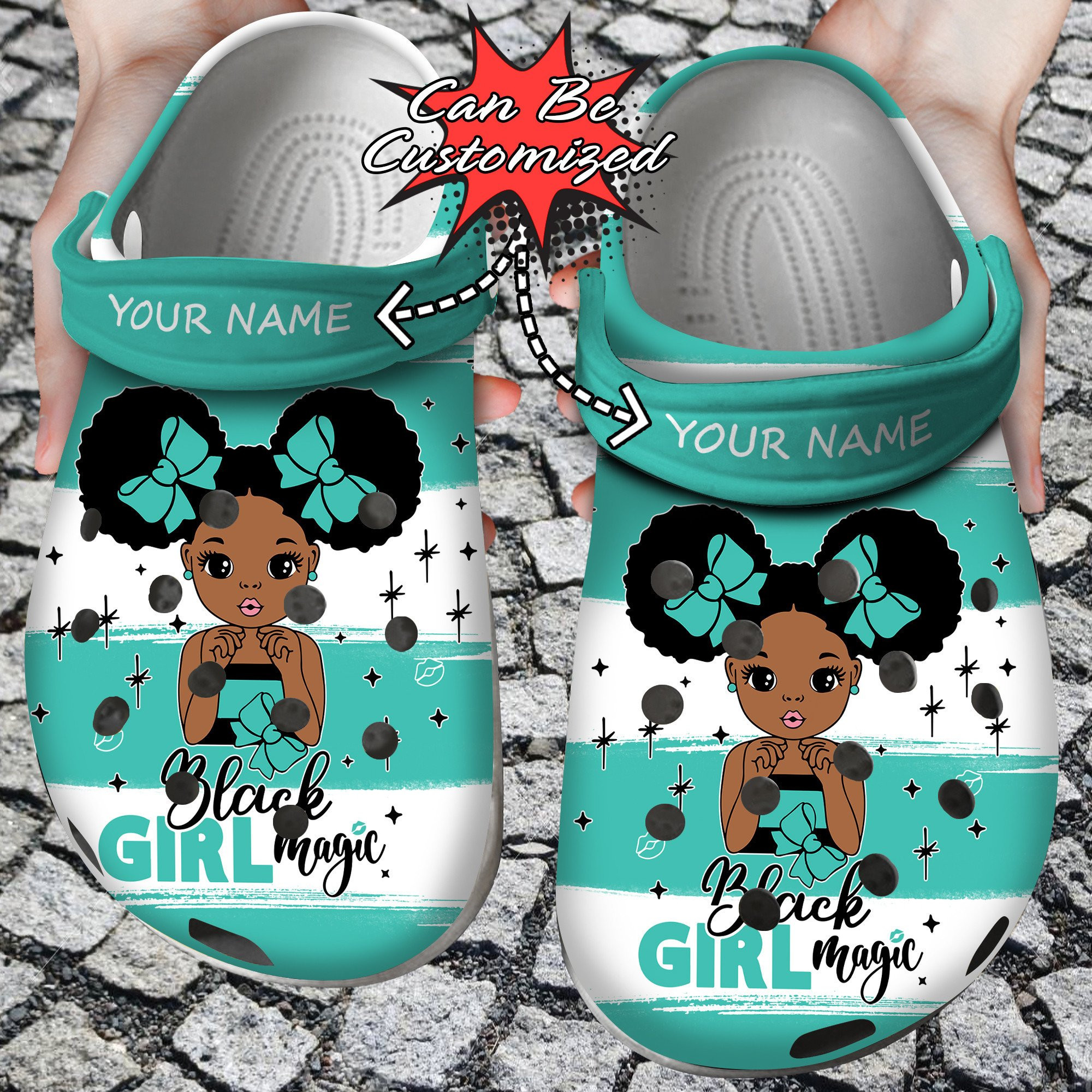 Afro Girl Personalized Black Girl Magic Clog Shoes