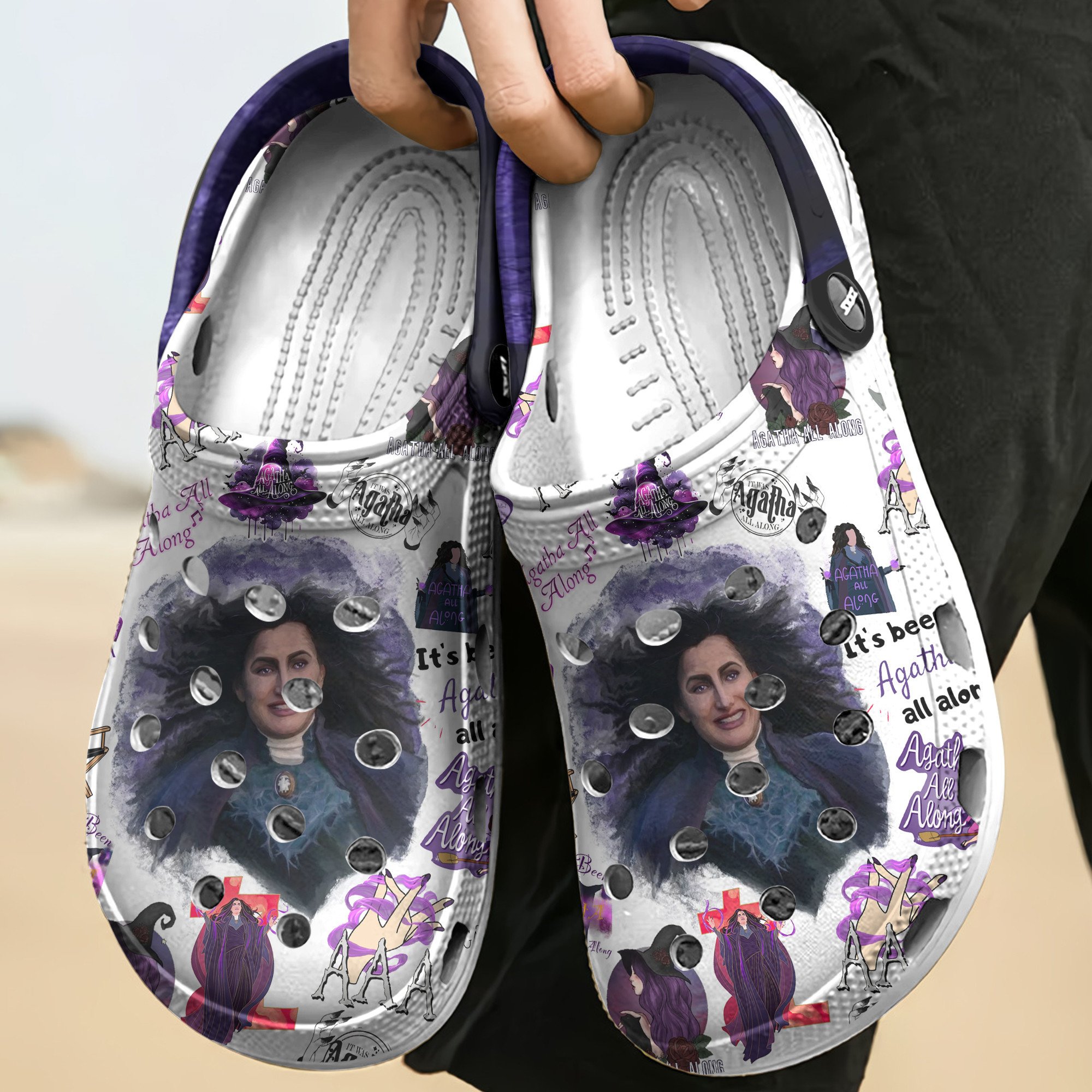 Agatha All Along Movie Crocs Crocband Clogs Shoes Comfortable For Men Women and Kids - Image 2