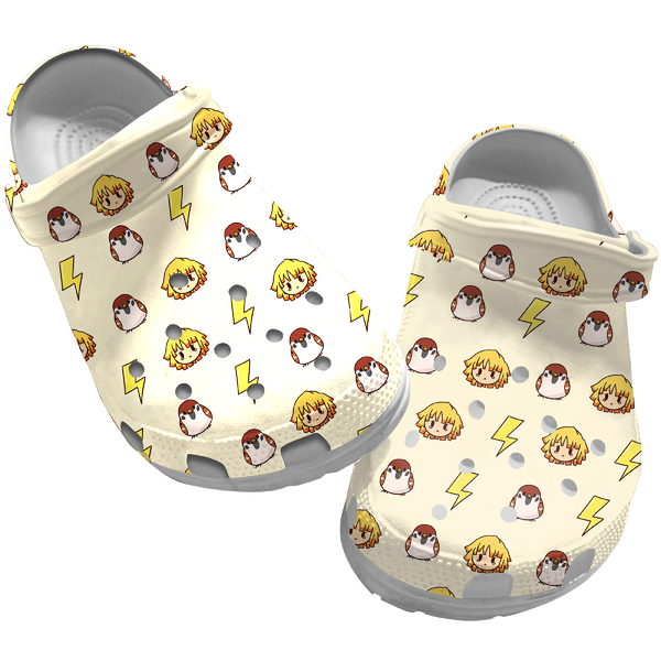 Agatsuma Zenitsu And Chuntaro Demon Slayer Anime Crocs Crocband Clogs Shoes Comfortable For Men Women and Kids