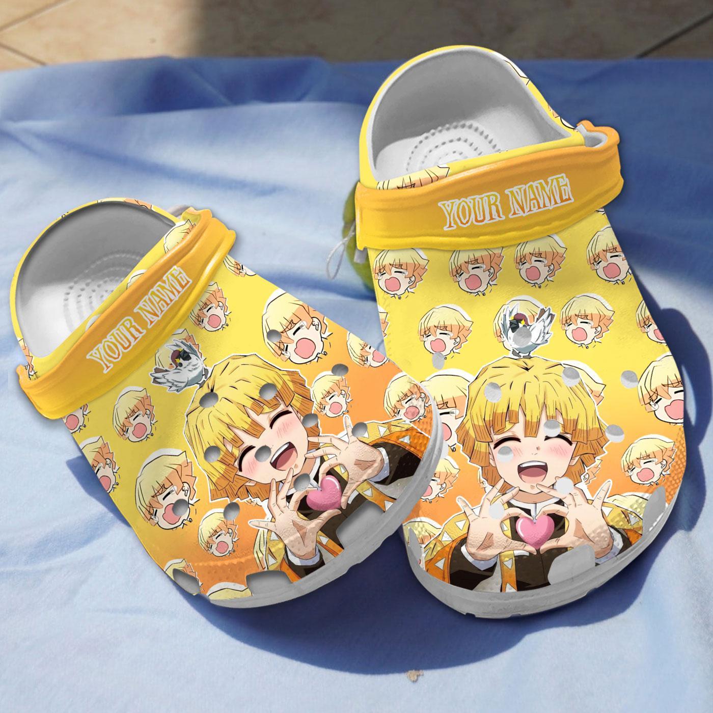 Agatsuma Zenitsu Demon Slayer Anime Crocs Crocband Clogs Shoes Comfortable For Men Women and Kids