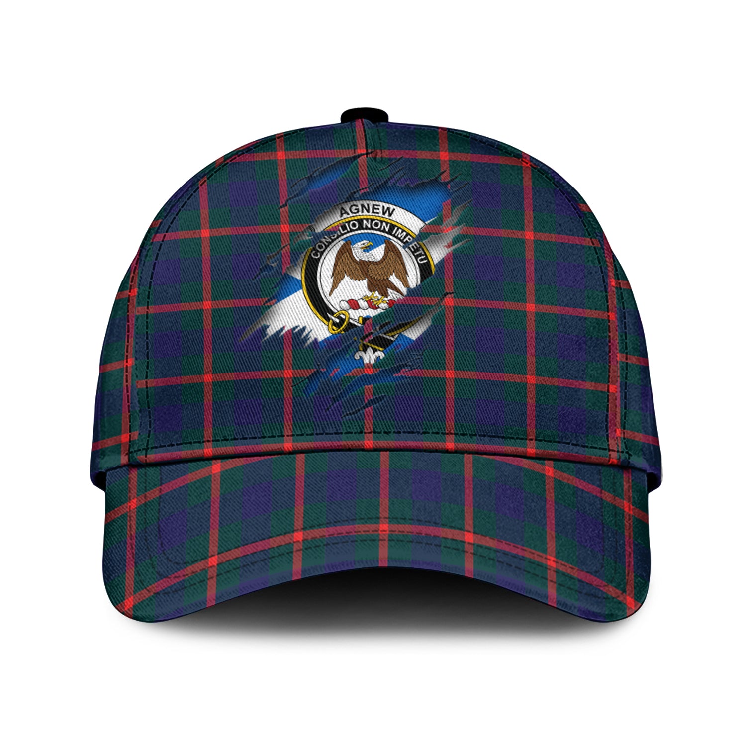 Agnew Modern Tartan Plaid Cap, Family Crest In Me Style Tartan Baseball Cap TS23 Trucker Hats Custom Hats Gifts For Men & Women