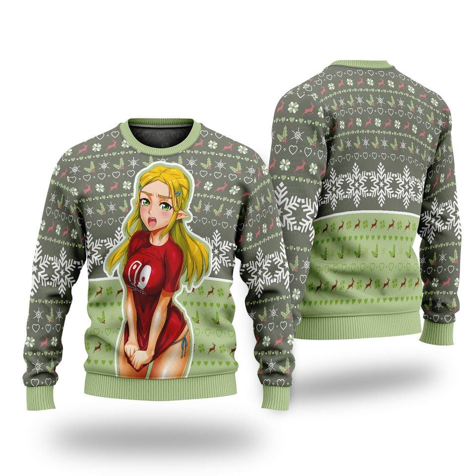 Ahegao The Legend Of Zelda Christmas Ugly Sweater, Game Sweatshirt